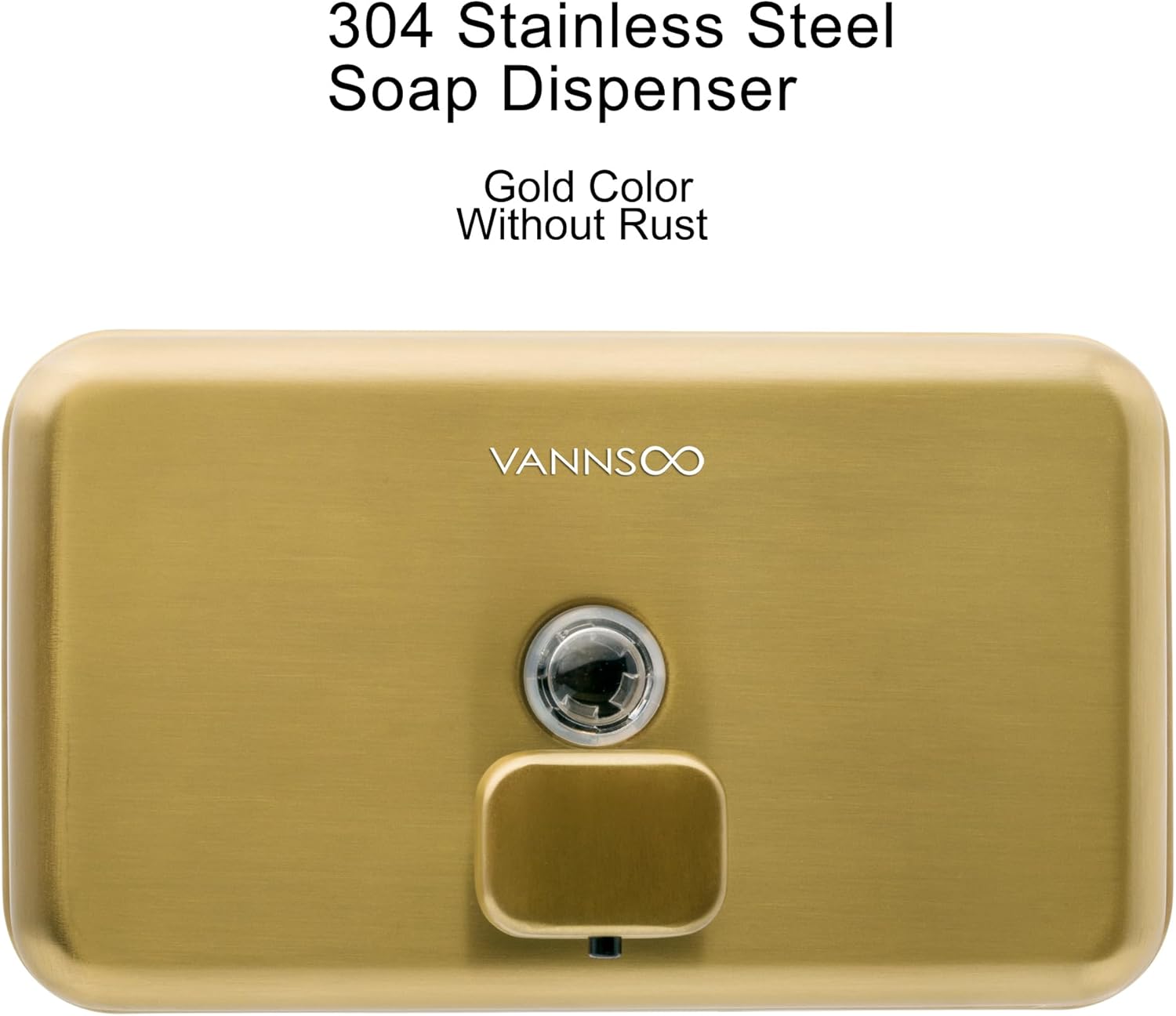 Wall Mounted Hand Soap Dispenser Bathroom, 1200ml 40oz Commercial Stainless Steel Liquid Soap Dispenser Wall Mount (Horizontal Gold) - Image 2