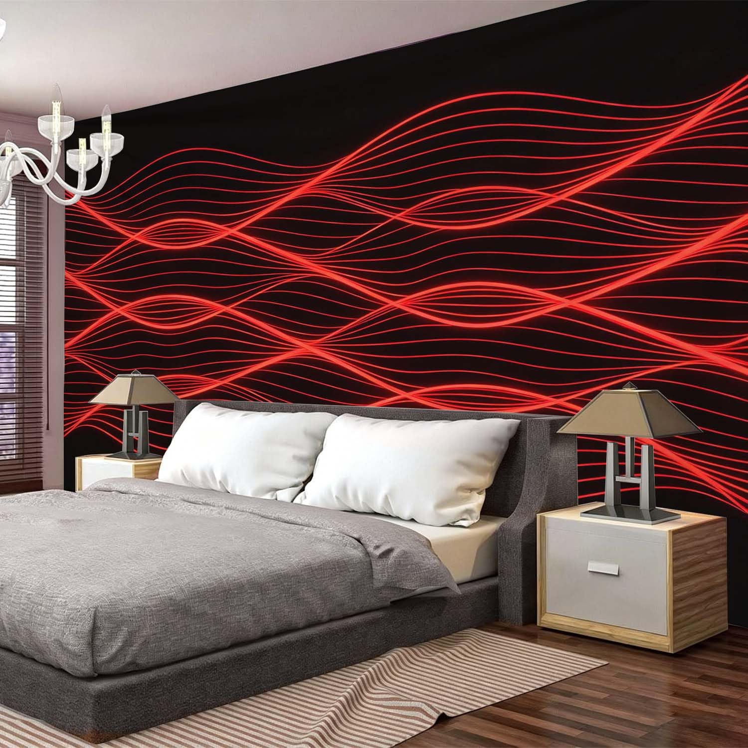 Arazzo da Parete Grande 300x260 cm Linee Ondulate 3D Telo da Parete