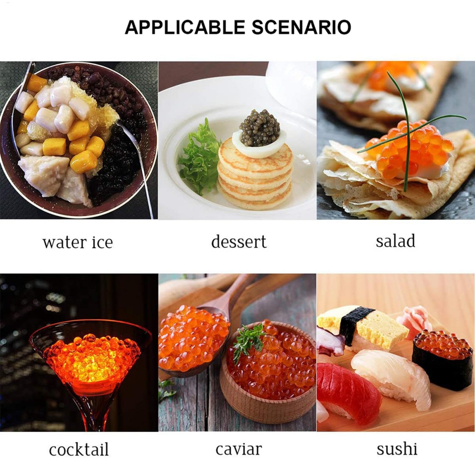 Caviar Maker Acril - versatile builder kaviar con tubo e cucchiaio | Strumento di sferificazione kaviar kit maker kaviar | Cucchiaio di sferificazione per semplice deliziosa cucina molecolare