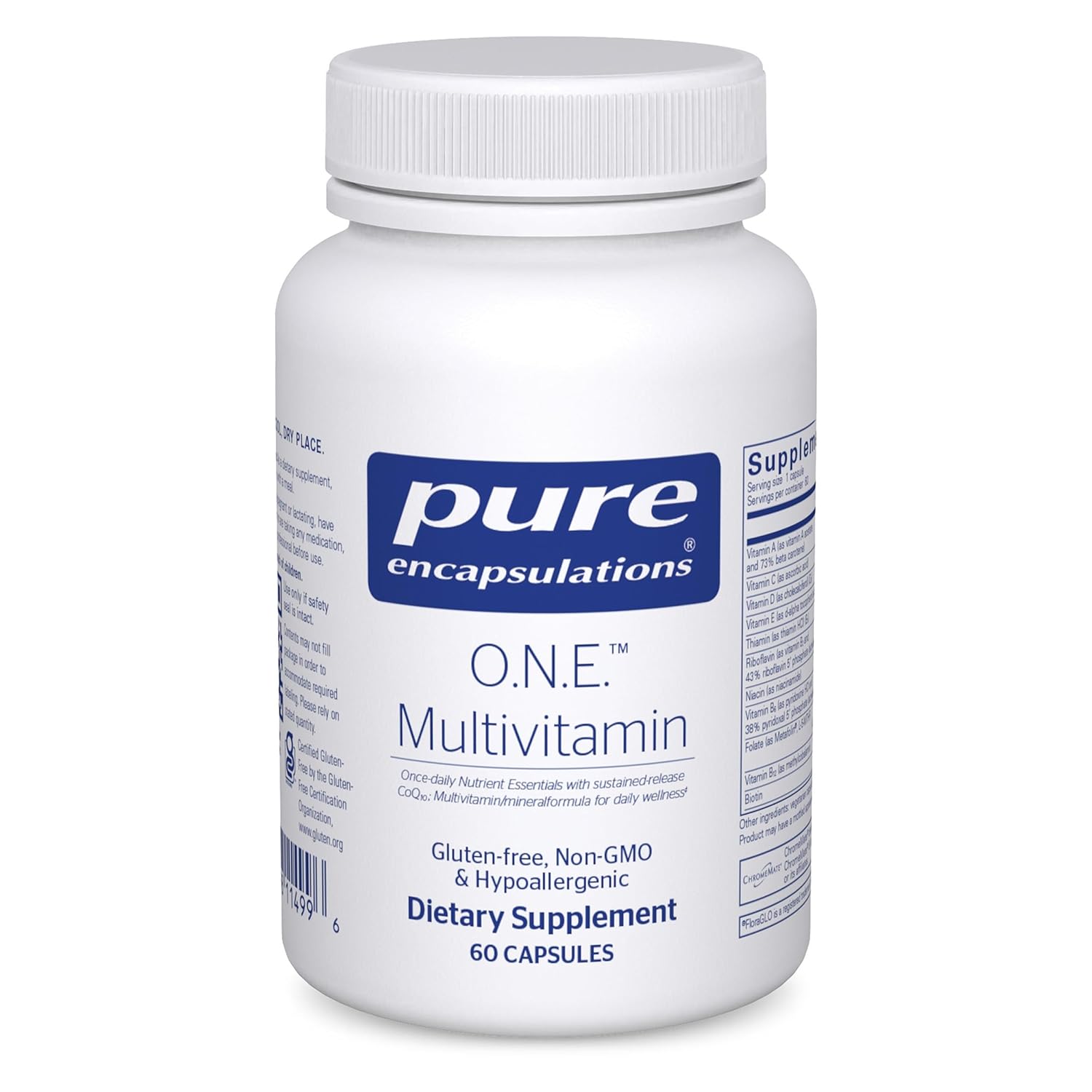 Pure Encapsulations O N E Multivitamin - Once Daily Multivitamin with Antioxidant Complex Metafolin CoQ10 and Lutein to