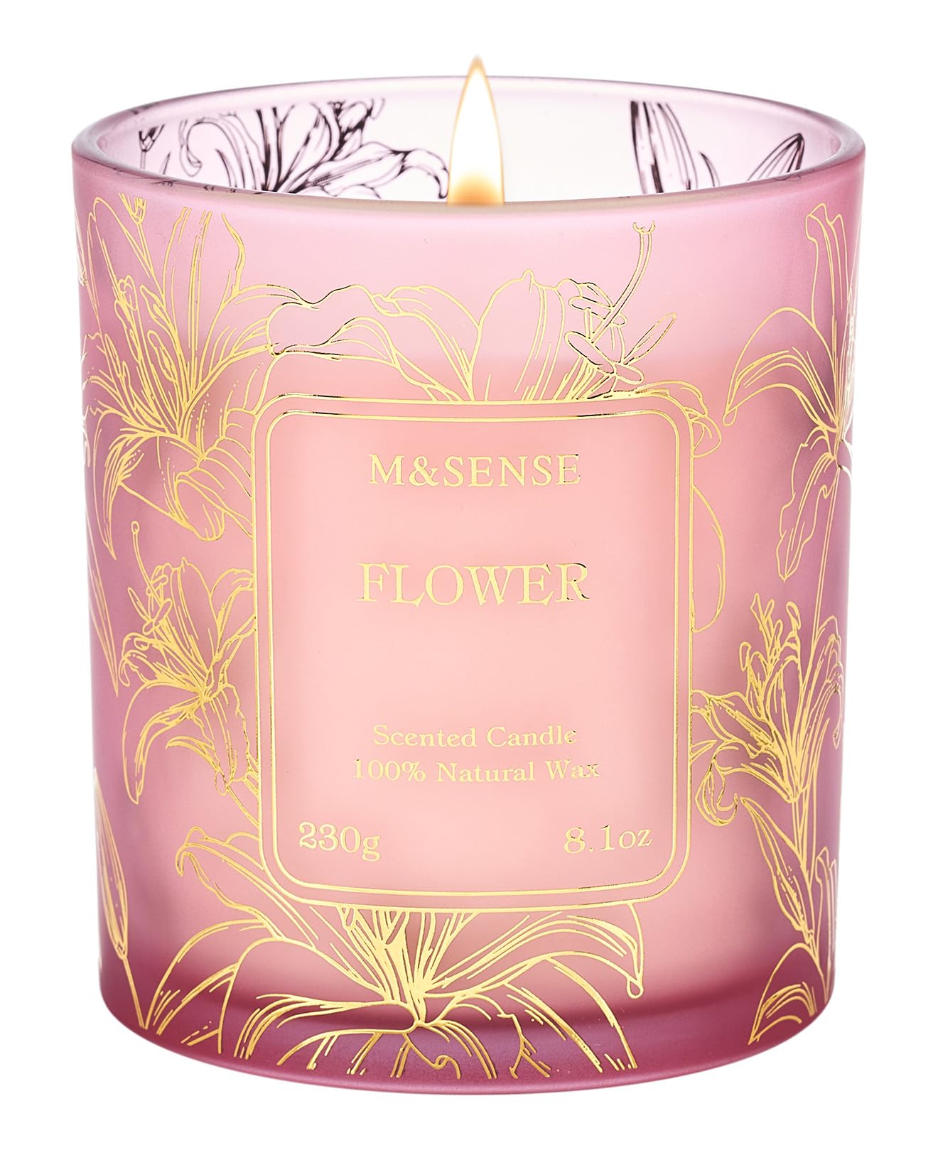 M&SENSE Floral Scented Soy Candles-Vegan, Heavy Scented, No Toxin 8.1oz 42-Hour Long Burning Time, Spring Summer Candles for Home Fragrance,