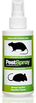 Mouse and Rat Repellent Spray, 150ml Peppermint Oil Spray, Peppermint Oil Based Rodent Repellent