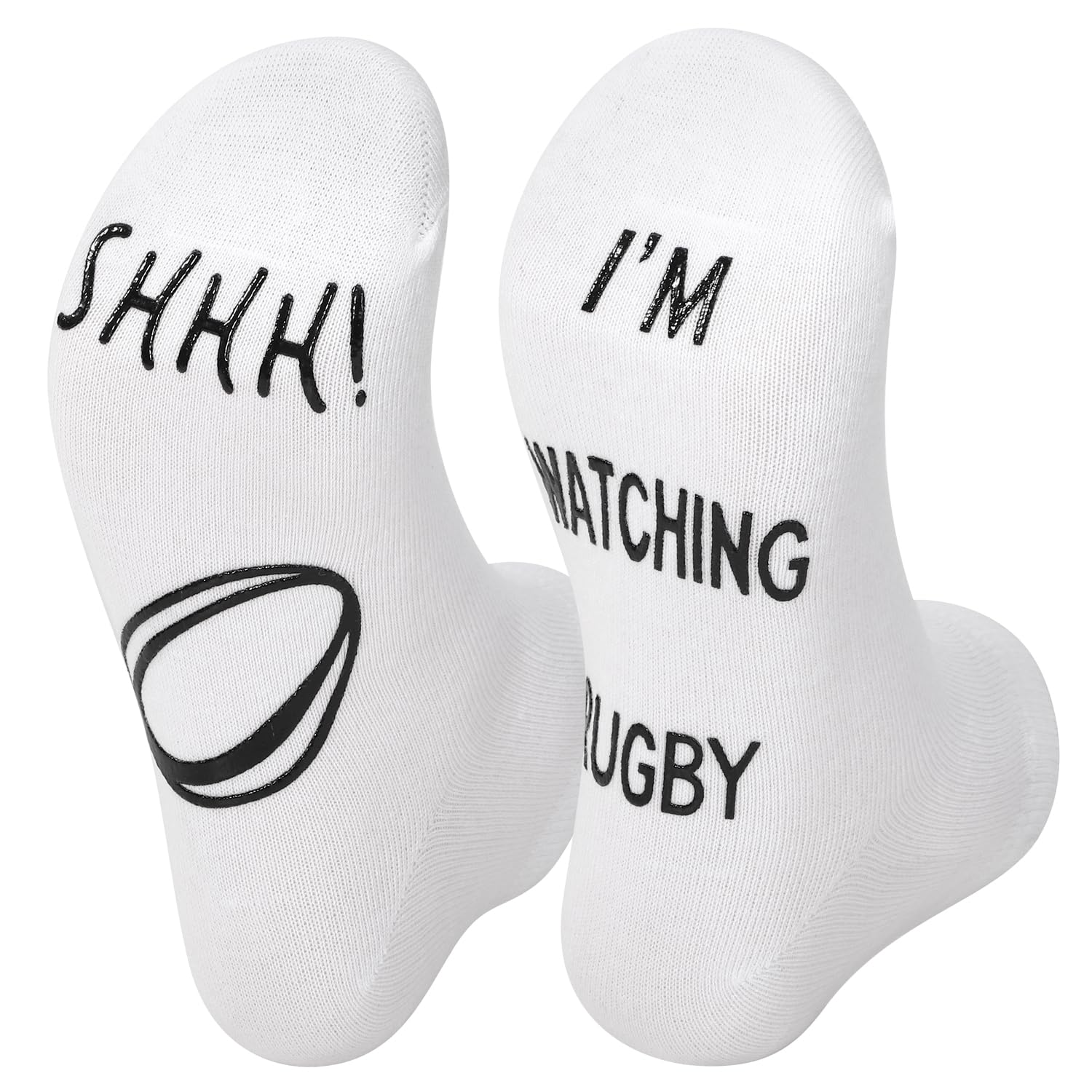 Vinsani Men's White Vinsani® 'Shhh! I'm Watching Racing' Funny Ankle Socks For & Wo – Comfortable, Soft, Warm Socks For Racing Fans – Machine Washable, Uk Sizes 4-10, Gift For Sports Lovers