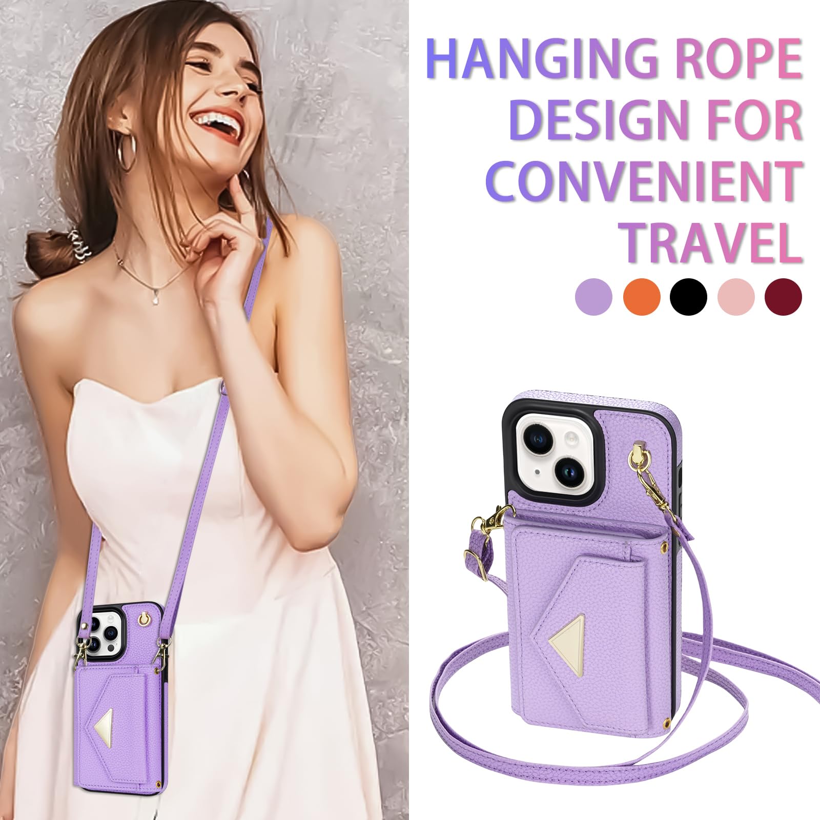 Asuwish Cover per iPhone 14 Plus con Cordino e Pellicola