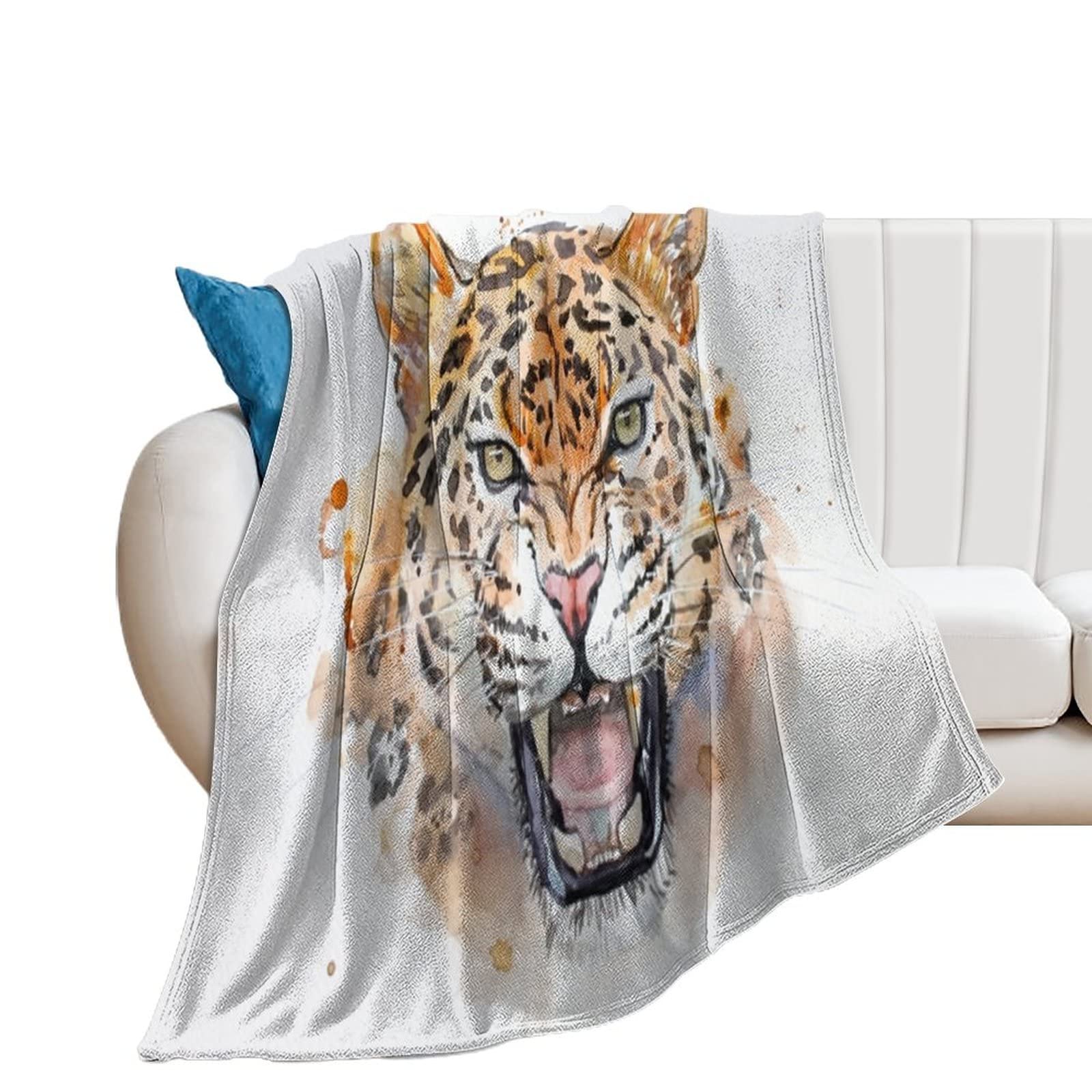 Couverture Polaire Cool Tiger plaid canapé chaud jeté de lit motif faune