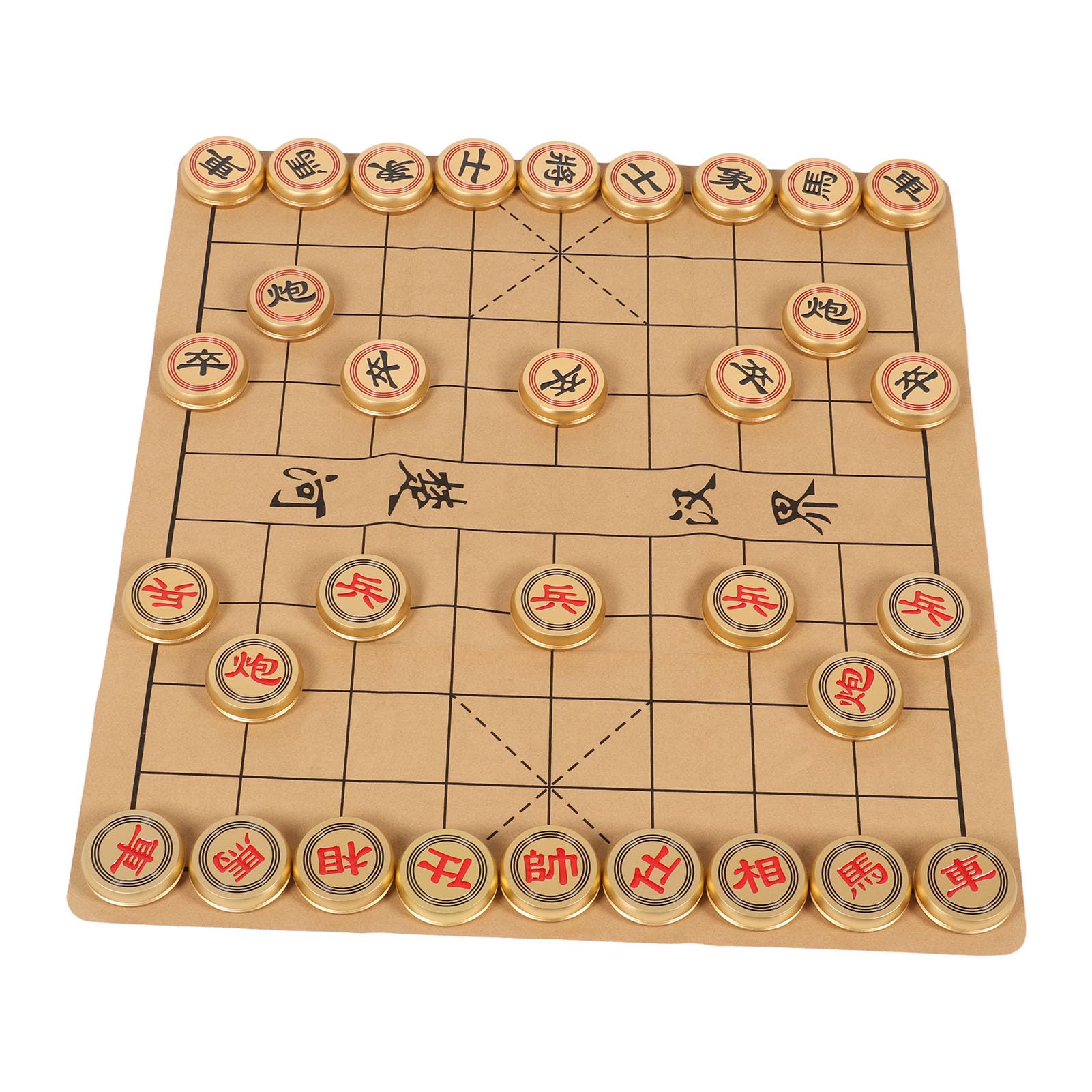 Bediffer Set da Gioco di Scacchi Cinesi Materiale in Alluminio Premium per il Tempo Libero Set Completo 61x54 Cm