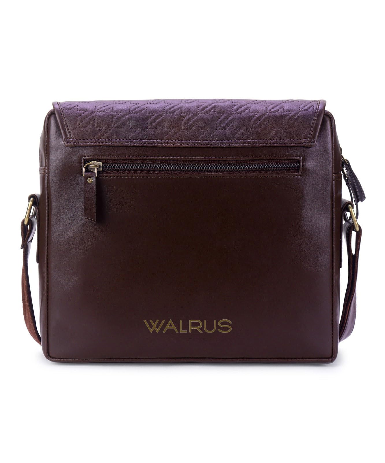 walrus Brand Morgan Series Messenger Bag – Magnetic Flap, Main Compartment with Tablet Sleeve, Inner & Outer Zip Pockets – Multi-Purpose Shoulder Bag for Men & Women – 22x26x6 cm – Brown Color-picture-34