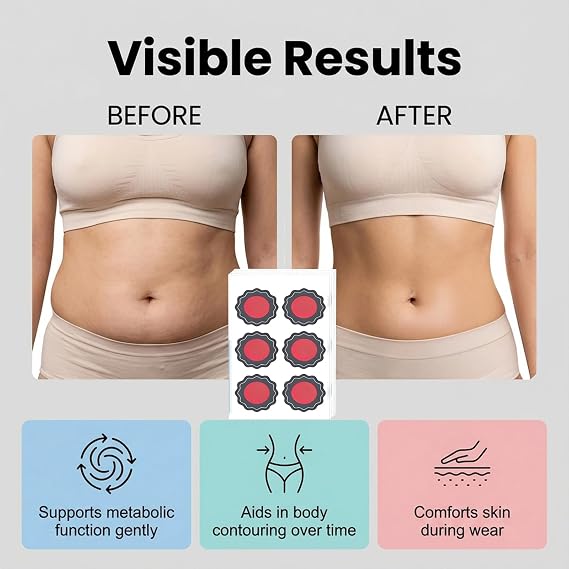 Slimming Patch, Pack of 30 Metabalance Patch, Slimming Patch, Gentle Soothing, Plasters for Stomach & Waist (Pack of 1)
