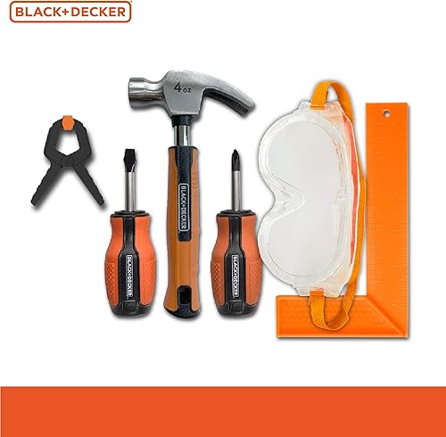 Miniatura 2 de Black and Decker - Juego de herramientas de juego de simulación de seis piezas para niños, para bricolaje en casa y aprendizaje creativo