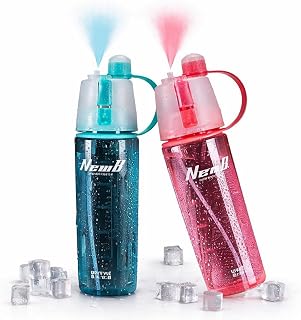 BLEKKO Mist Spray Water Bottle 600ML, 2-in-1 Spray & Drink Bottle for Sports Gym Cycling Outdoor, Leak Proof BPA-Free Sipper Bottle for Kids & Adults (Multicolor)