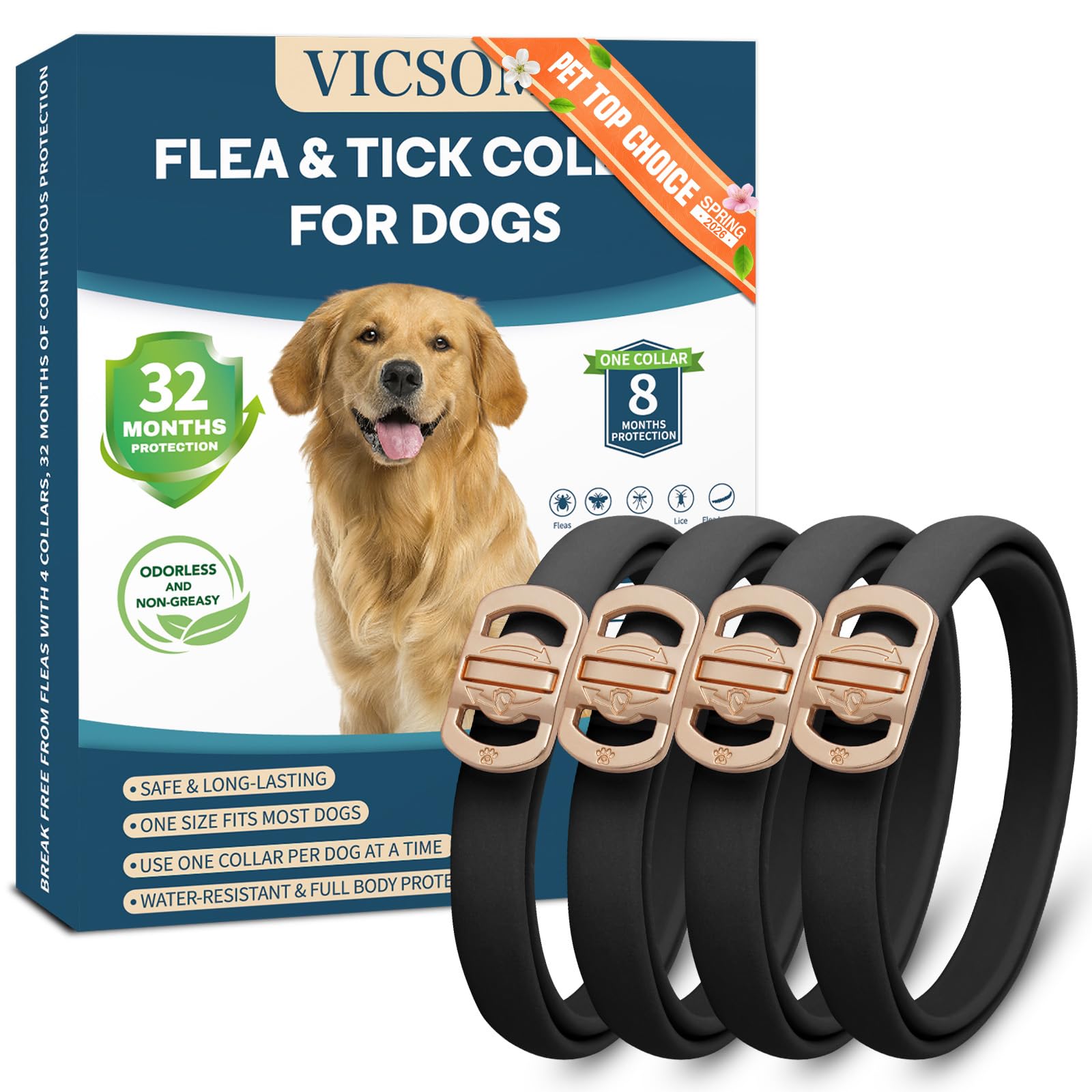 Flea and Tick Collar for Dogs 4 Pack