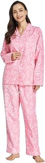 TONY AND CANDICE Women's 100% Cotton Flannel Pajama Set with Long Sleeves