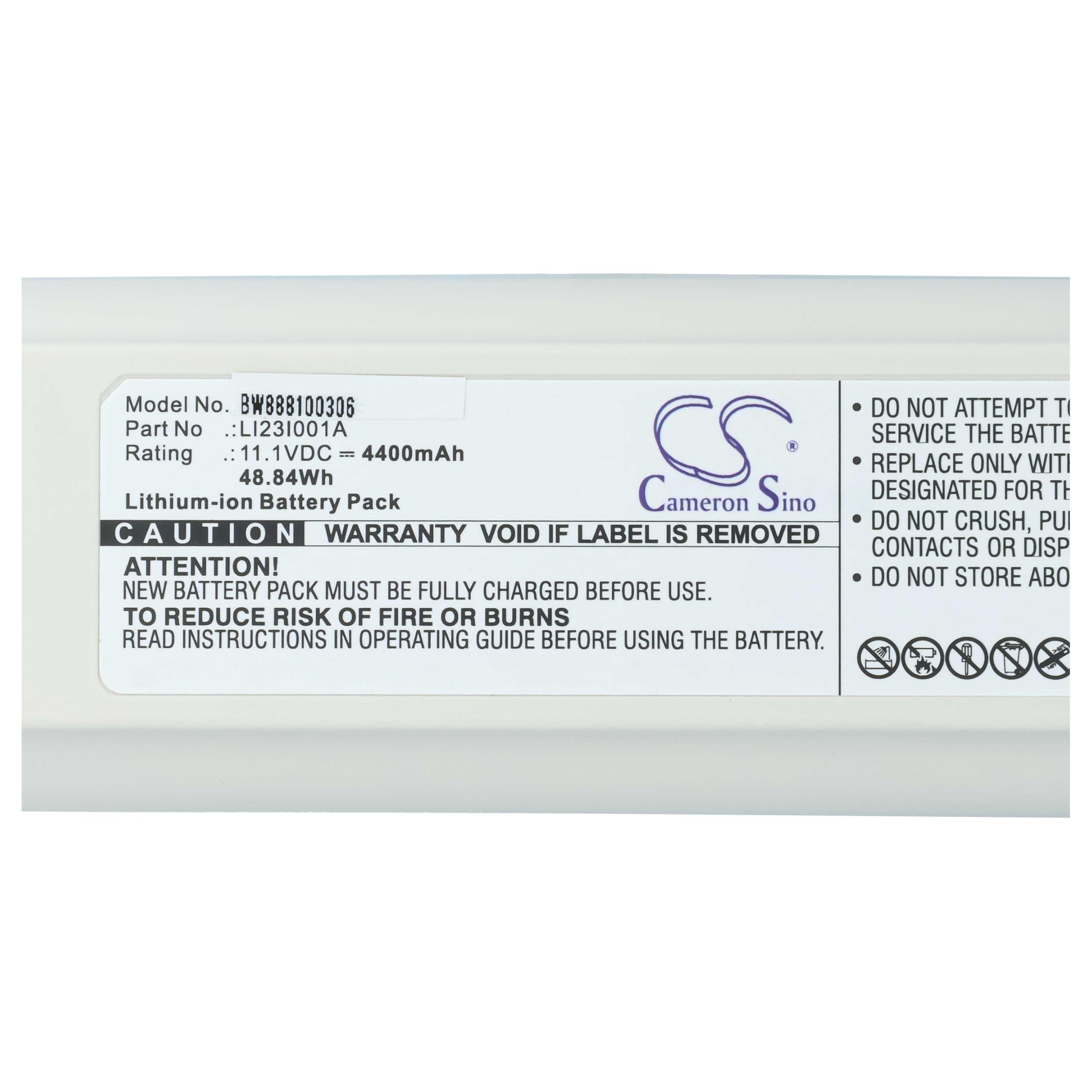 vhbw batteria sostituisce Mindray LI23I001A, 2108-30-66176 per strumentazione medica (4400mAh, 11,1V, Li-Ion)