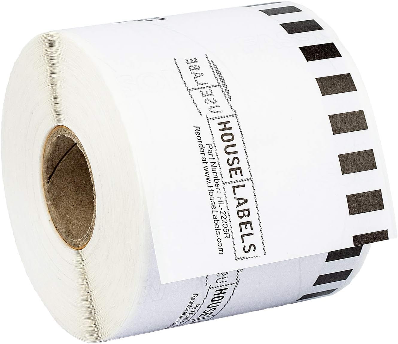 HOUSELABELS Compatible with DK-2205 Replacement Roll for Brother QL Label Printers; Removable Adhesive Continuous Length Labels; 2-4/9" x 100 feet (62mm*30.48m) with 1 Reusable Cartridge - 11 Rolls