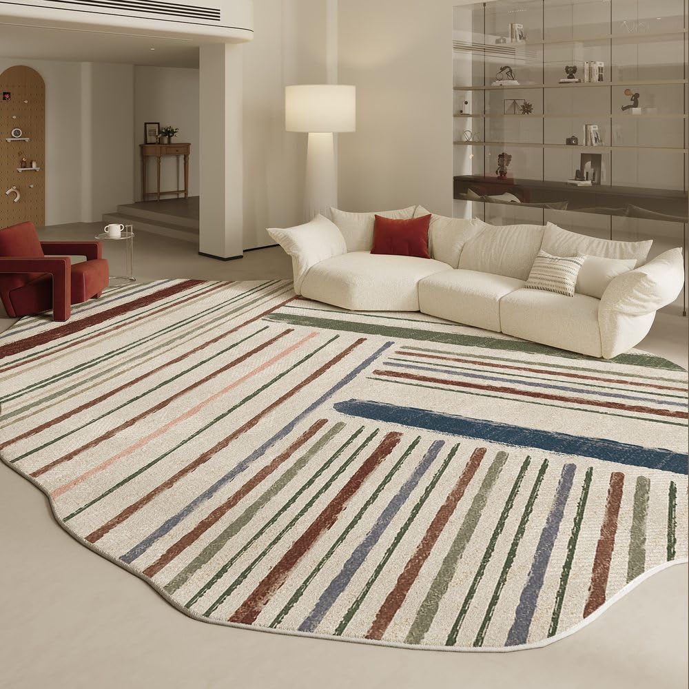 Tapis épais de salon irrégulier moderne et doux haute densité