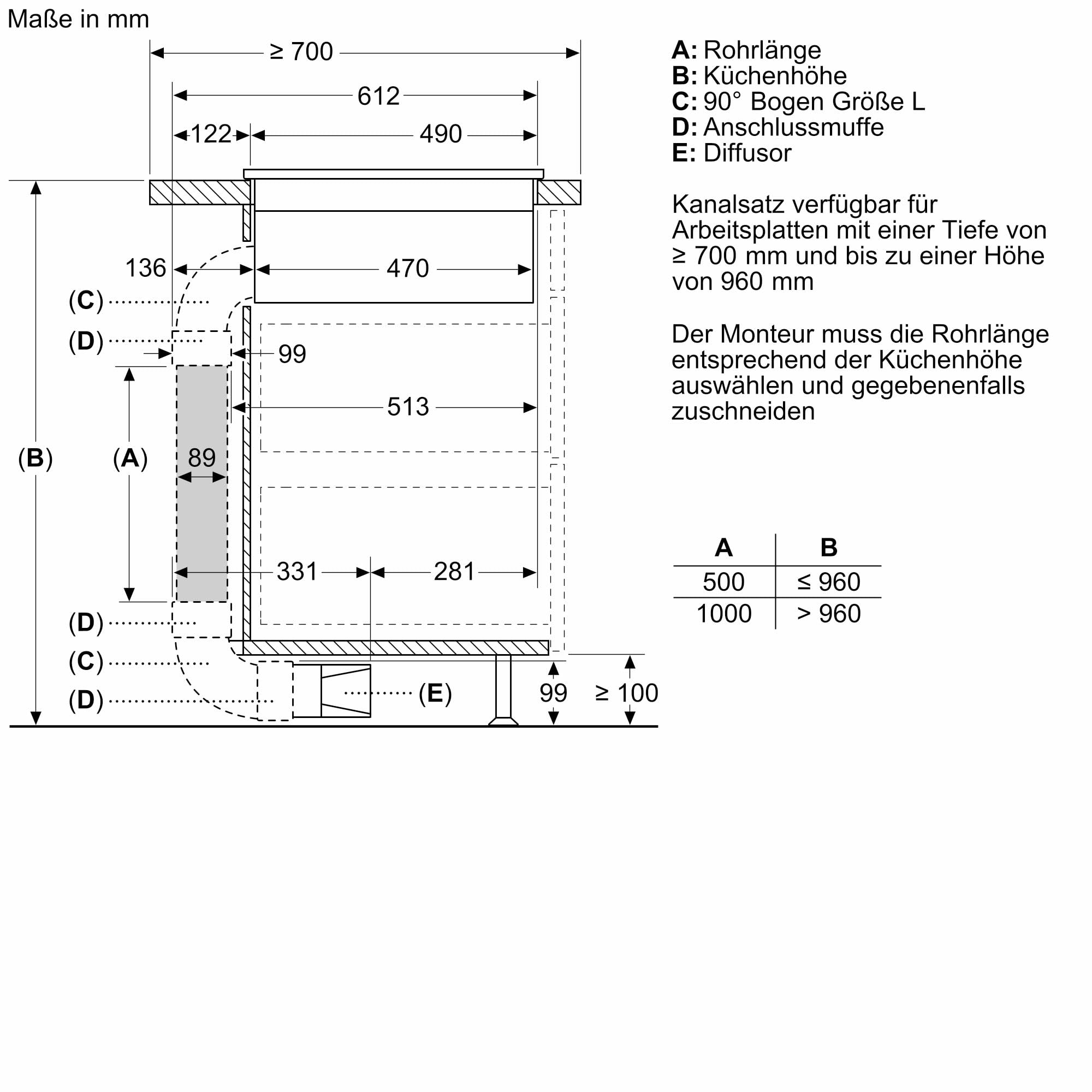 NEFF V58NHQ4L0 N 70 Induktionskochfeld mit integriertem Dunstabzug 80 cm Rahmenlos aufliegend