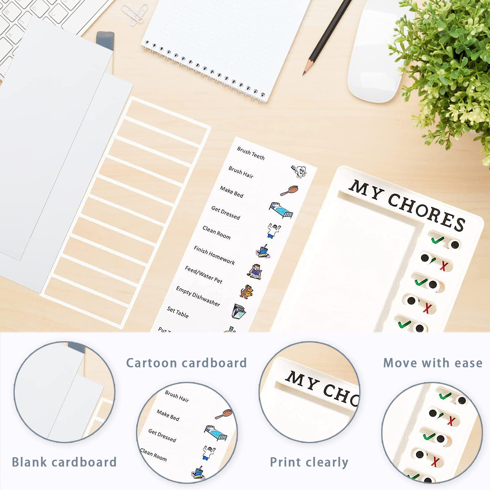 Mémo Panneau En Plastique Tableau De Corvée Réutilisable Rv Liste De