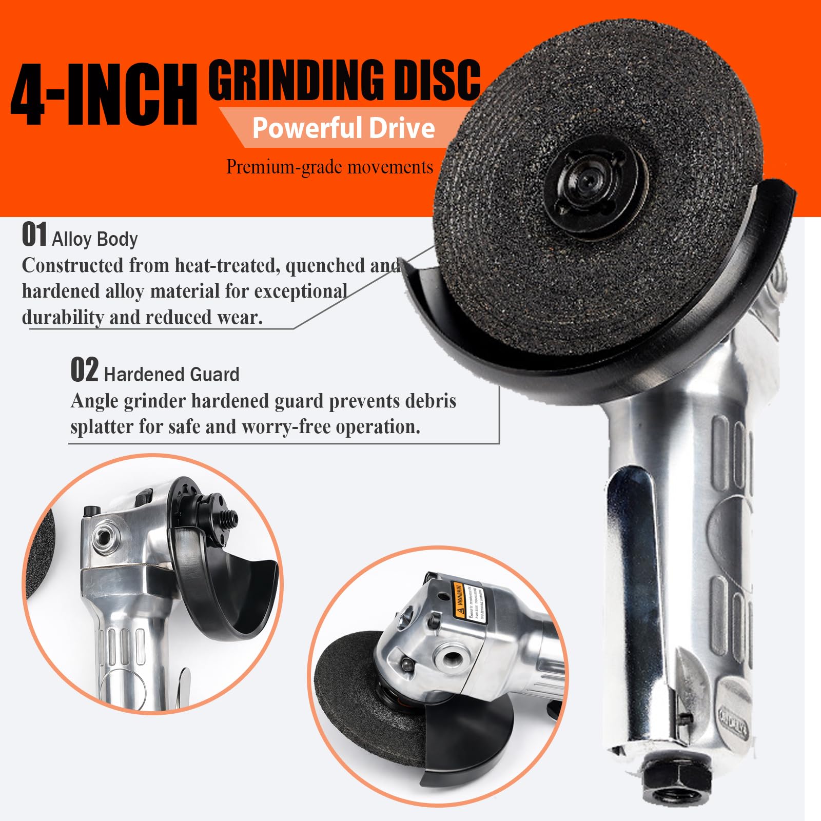 Winkelschleifer, 4-Zoll-Luft-Winkelschleifer Sander Cut Off Polisher 11000 U/min Pneumatisches Schleifwerkzeug 1/4-Zoll-Gewinde
