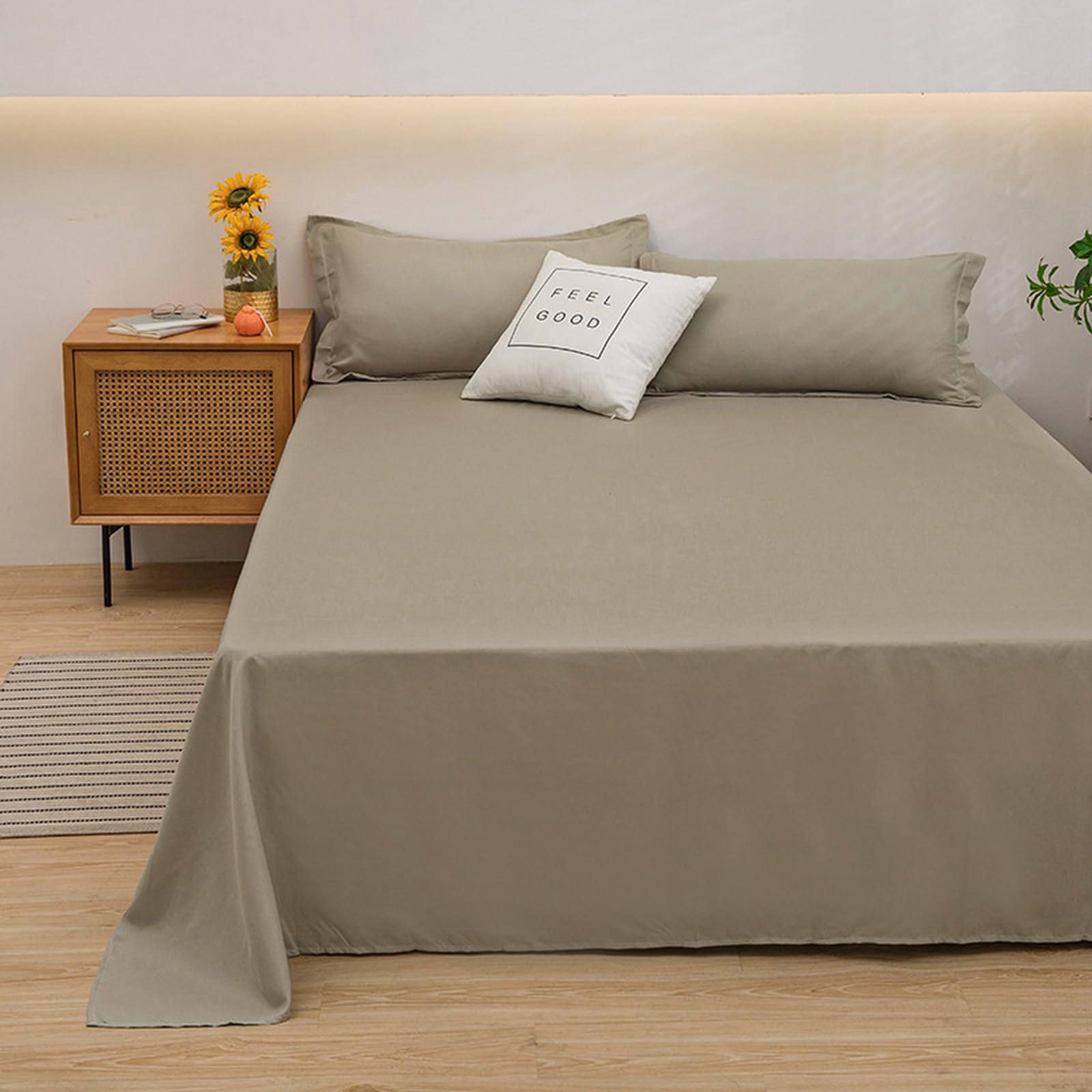 Lenzuolo matrimoniale 230 x 250 cm, morbido e confortevole, set di biancheria da letto per la casa, ideale per coppie, lussuoso misto cotone per il massimo relax