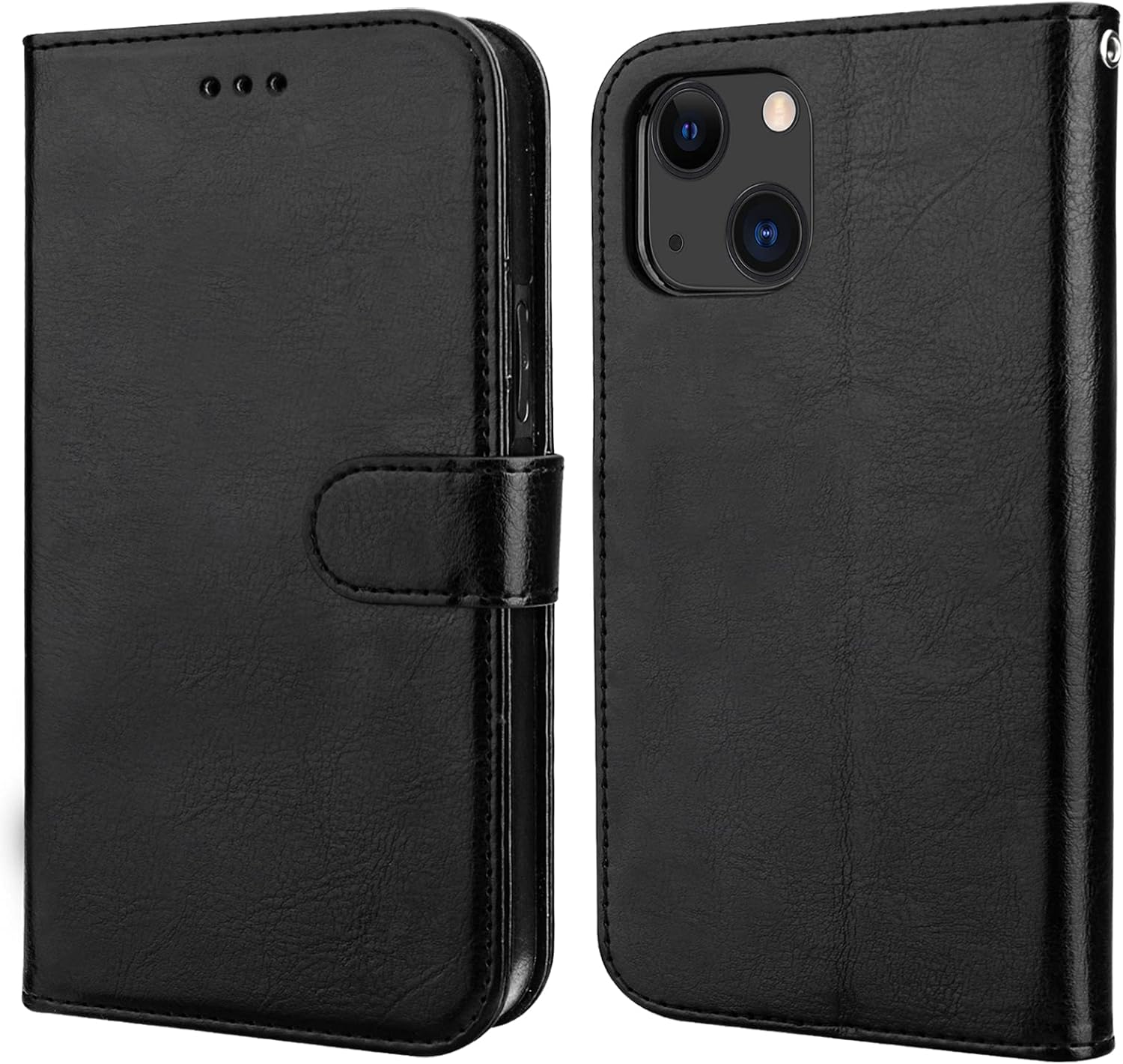 Bocasal Detachable Wallet Case for iPhone 13 Mini RFID Blocking Card Slots Holder Premium PU Leather Magnetic Kickstand Shockproof Wrist Strap Removable Flip Protective Cover 5G 5.4 inch (Black)