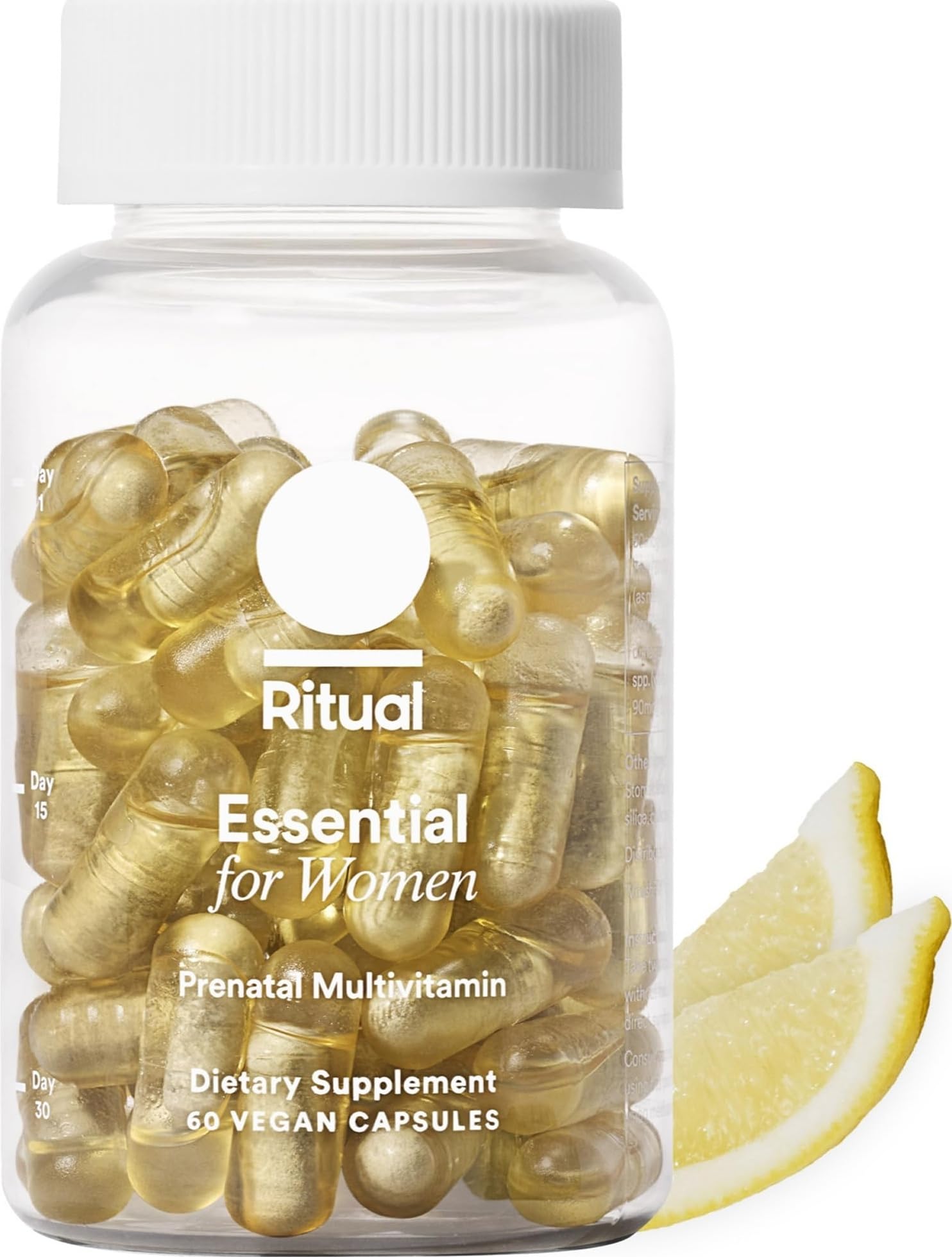 Ritual Women's Prenatal Multivitamins - 60 Capsules - 30 Servings | Clinical-Backed - Key Essential Vitamins and Minerals to Support Mom and Baby During Pregnancy* - Choline - Vegan - Citrus