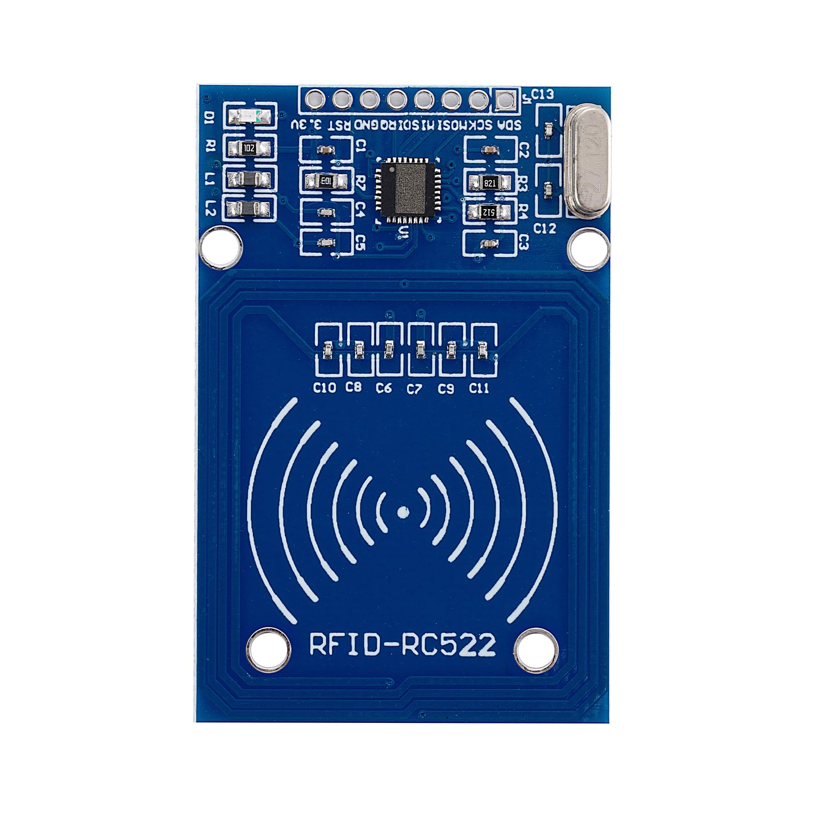 Kit RFID de 6 piezas: Mifare RC522 Módulo de sensor de tarjeta RF IC con tarjetas en blanco S50 y llaveros, compatible con Arduino y Raspberry Pi