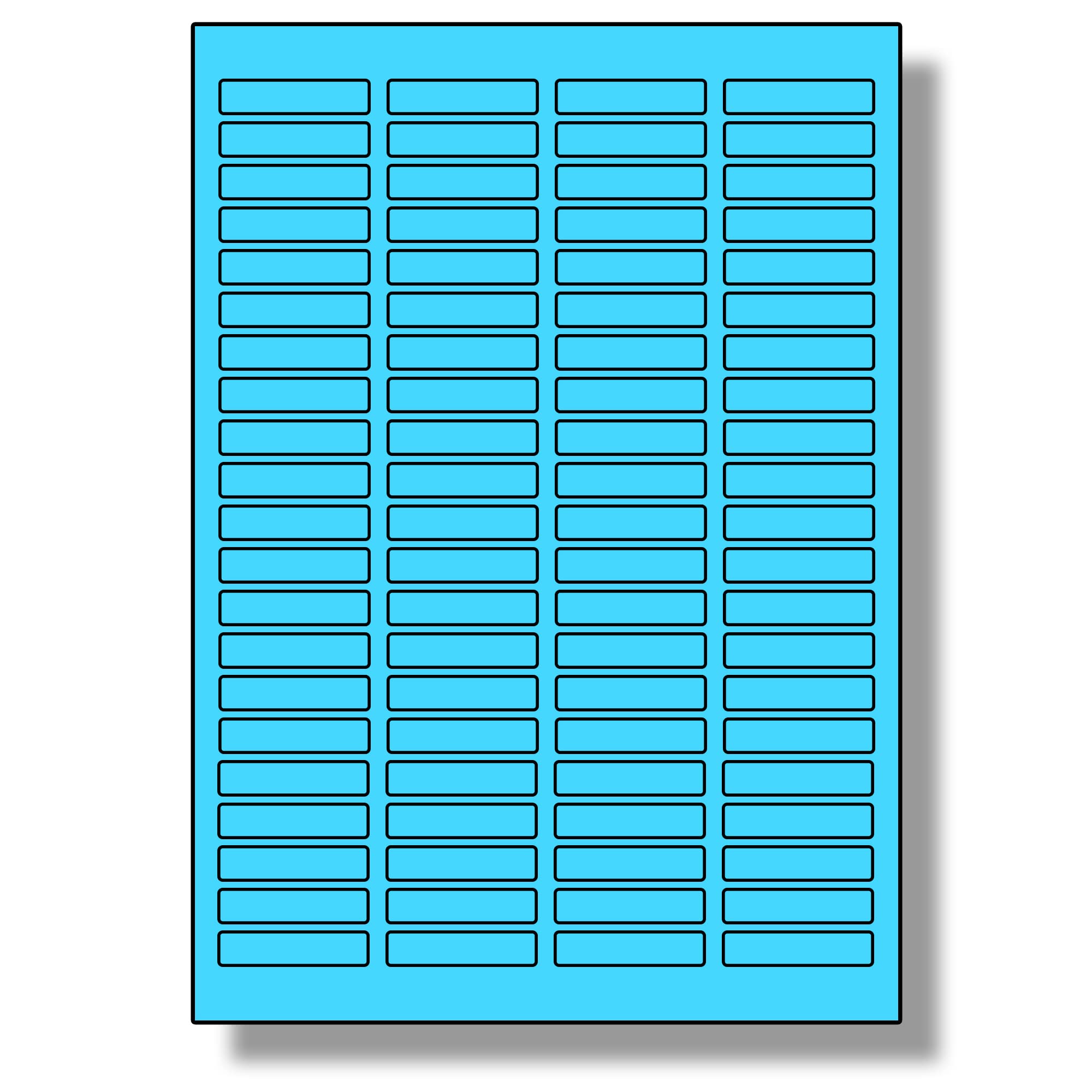 Label Planet® 84 Per Sheet, 50 Sheets (4200 Blue Labels). Coloured Paper Labels, 46 x 11.1mm, LP84/46 C. — image 1
