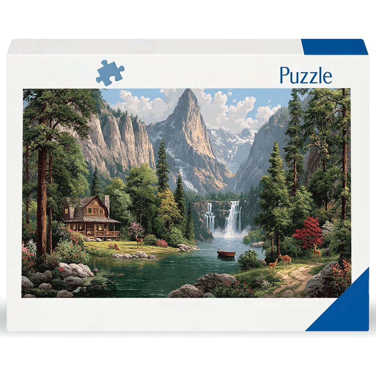 Krajobraz wodospad - Puzzle 900 sztuk dla dorosłych - Puzzle DIY, kreatywna rozrywka, sztuka nowoczesna, klasyczne puzzle dla dorosłych i młodzieży w wieku 12 lat, pomysł na prezent dla mężczyzn i