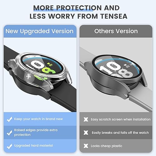 Miniatura 3 de Tensea Paquete de 2 fundas protectoras de pantalla para Samsung Galaxy Watch 5 20224 2021, accesorios de 1.732 in, cubierta protectora para la cara
