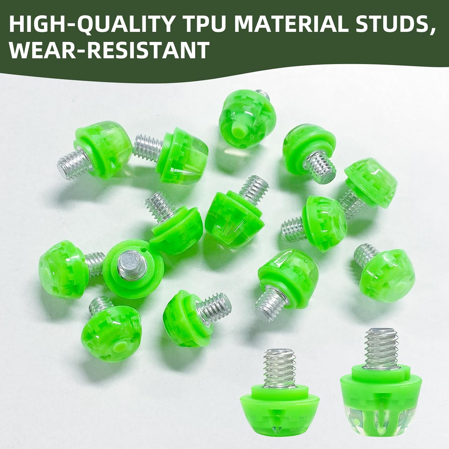 Soccer Cleat Studs, Replacement TPU Football Spikes with Wrench, Lightweight & Durable for Adidas Firm Ground Boots, M6 Thread 8x6mm + 4x9mm, 12PCS