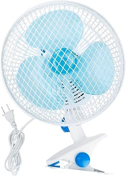 KOCASO 8-Inch Clip Fan, 2-Speed Convertible Desk Fan with Powerful Clamp, Tilting and Oscillation, Quiet Operation with Strong Airflow, for Bedroom Office Dorm Use, Includes 3.94FT Power Cord