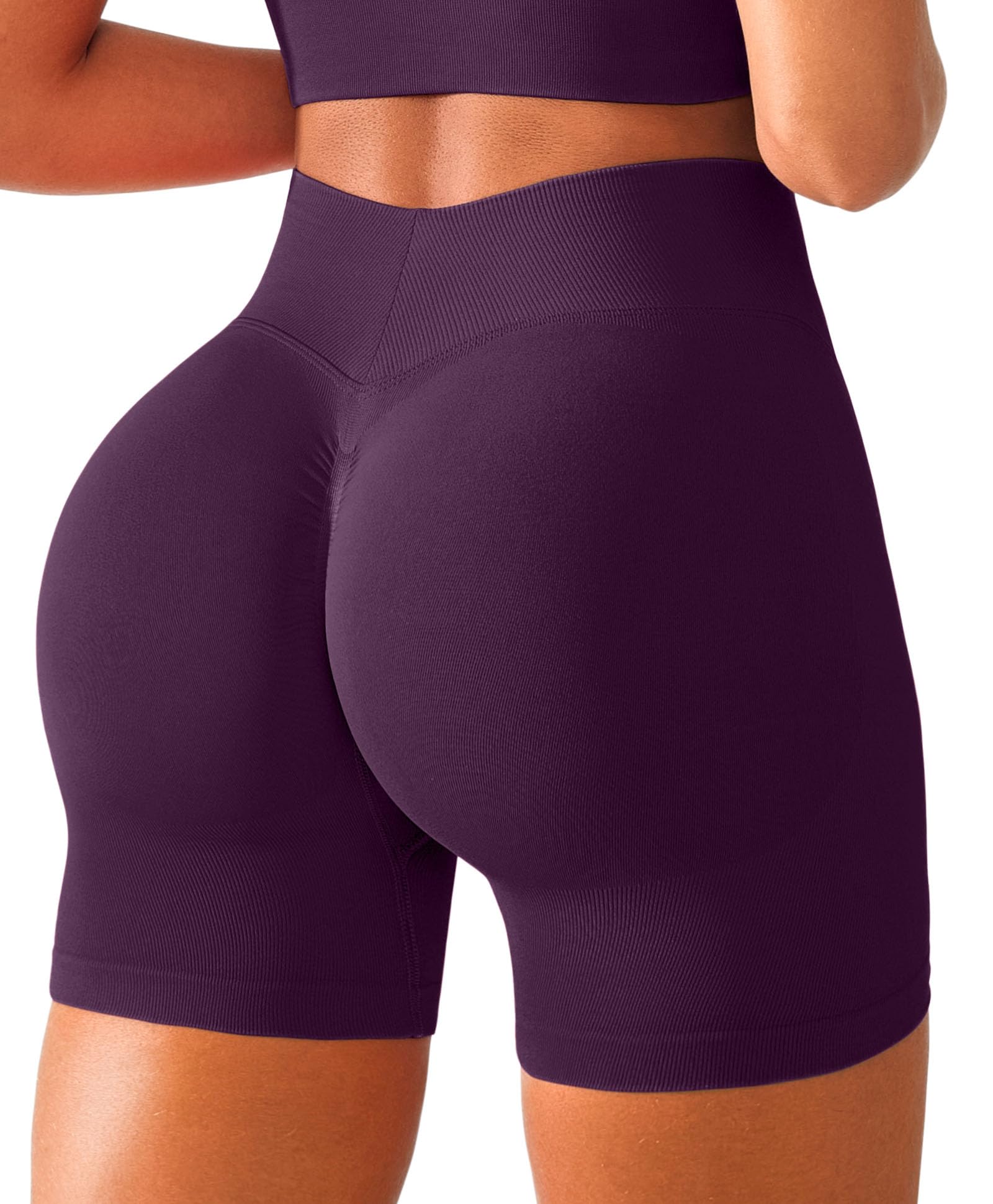 BRXL Scrunch Butt Lifting Shorts for Women V Back Seamless 5" High Waist Workout Gym Compression Spandex Impact Shorts