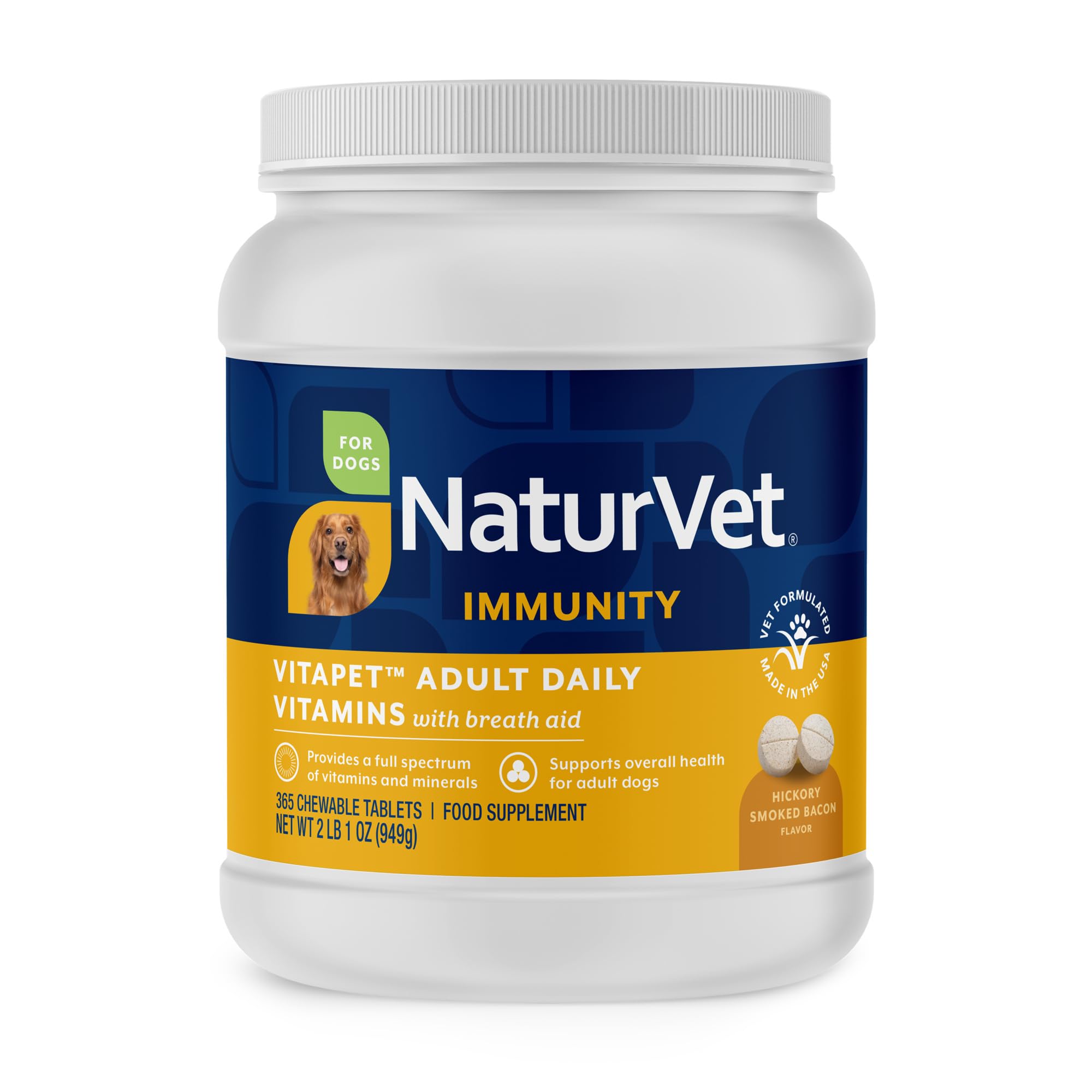 NaturVet Vita Pet Adult Plus Breath Aid Tablets -Time Release 365 ct