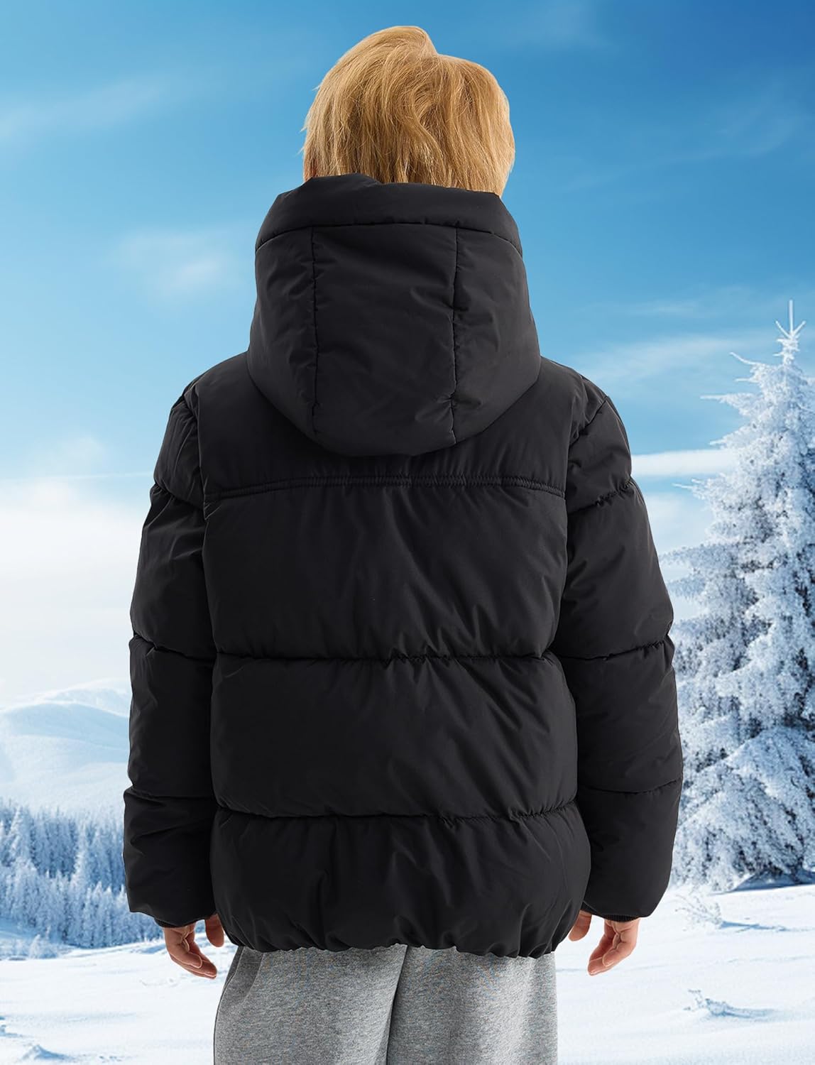 Happy Cherry Girls Winter Coat Kids Puffer Jacket Boys Down Jacket Kids Winter Warm Dress Coat Waterproof Outerwear - Image 2