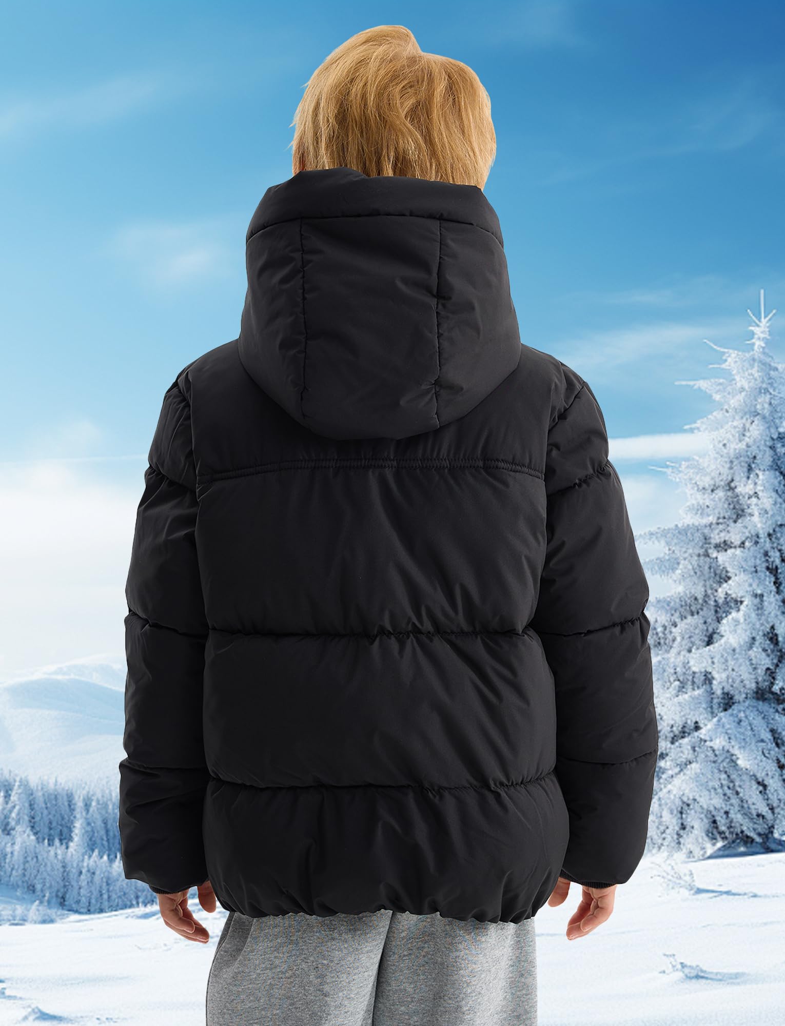 Happy Cherry - Cappotto Caldo Inverno con Cappuccio Ragazzo Ragazza Giacca Imbottita Bambini Ragazze Vestiti spessi Caldi per Neve All'aperto - 5-12 Anni