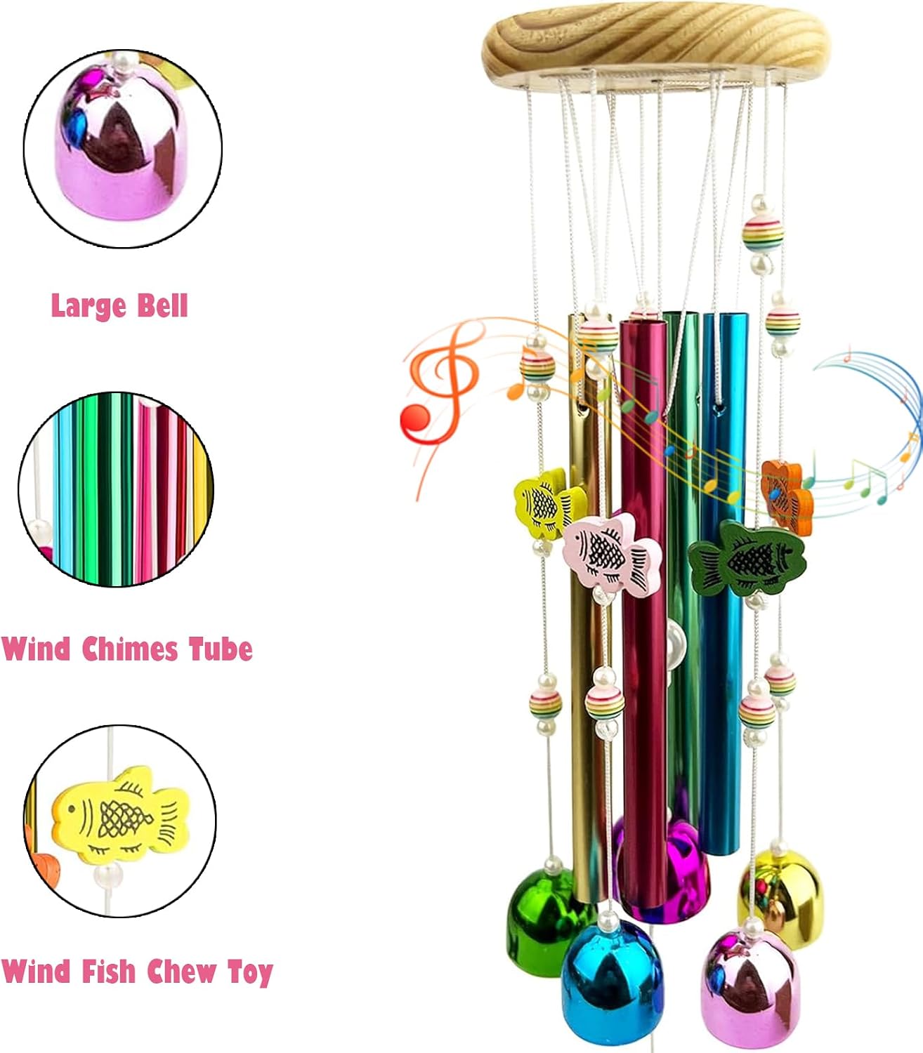 Chicken Toys for Coop with Colorful Bells, Colorful Bird Wind Chime image 4