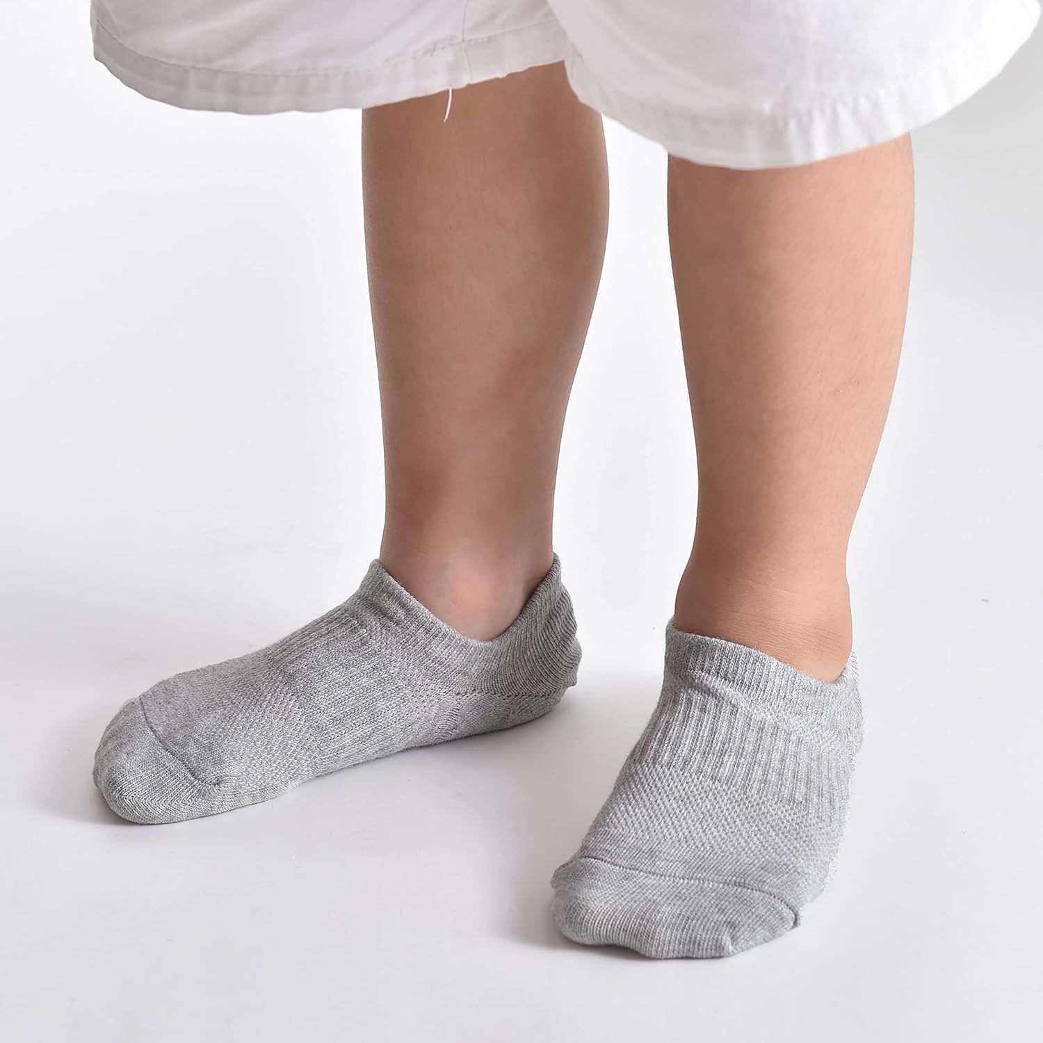 Cozi Foot 10 Pairs Boys Girls No Show Socks Cotton Non Slip Low Cut Socks - Image 2