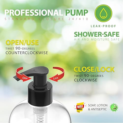 Miniatura 5 de Dispensador de jabón de manos, 4 unidades, sin BPA, dispensador de jabón portátil para baño, dispensador de botellas de plástico vacío transparente