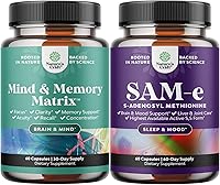 Vista 1 de Paquete de suplemento cerebral avanzado para memoria y concentración, vitaminas para adultos de todas las edades y Sam-E 200 mg suplemento de apoyo