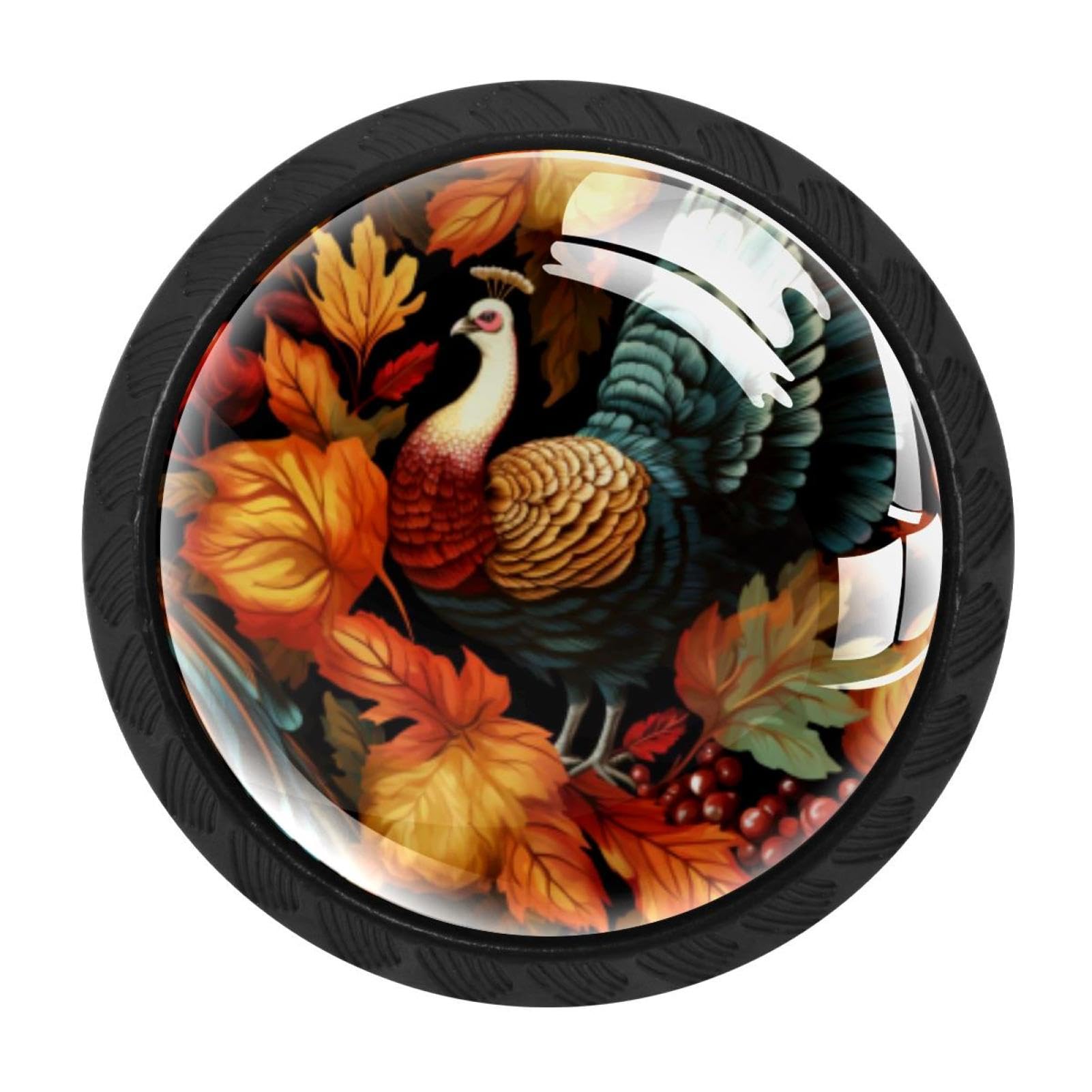 CHENZZZZ Thanksgiving Turkey Leaves Cabinet Knobs 4 Pieces Drawer Kitchen Cabinets Dresser Cupboard Wardrobe Unique Pulls Handles