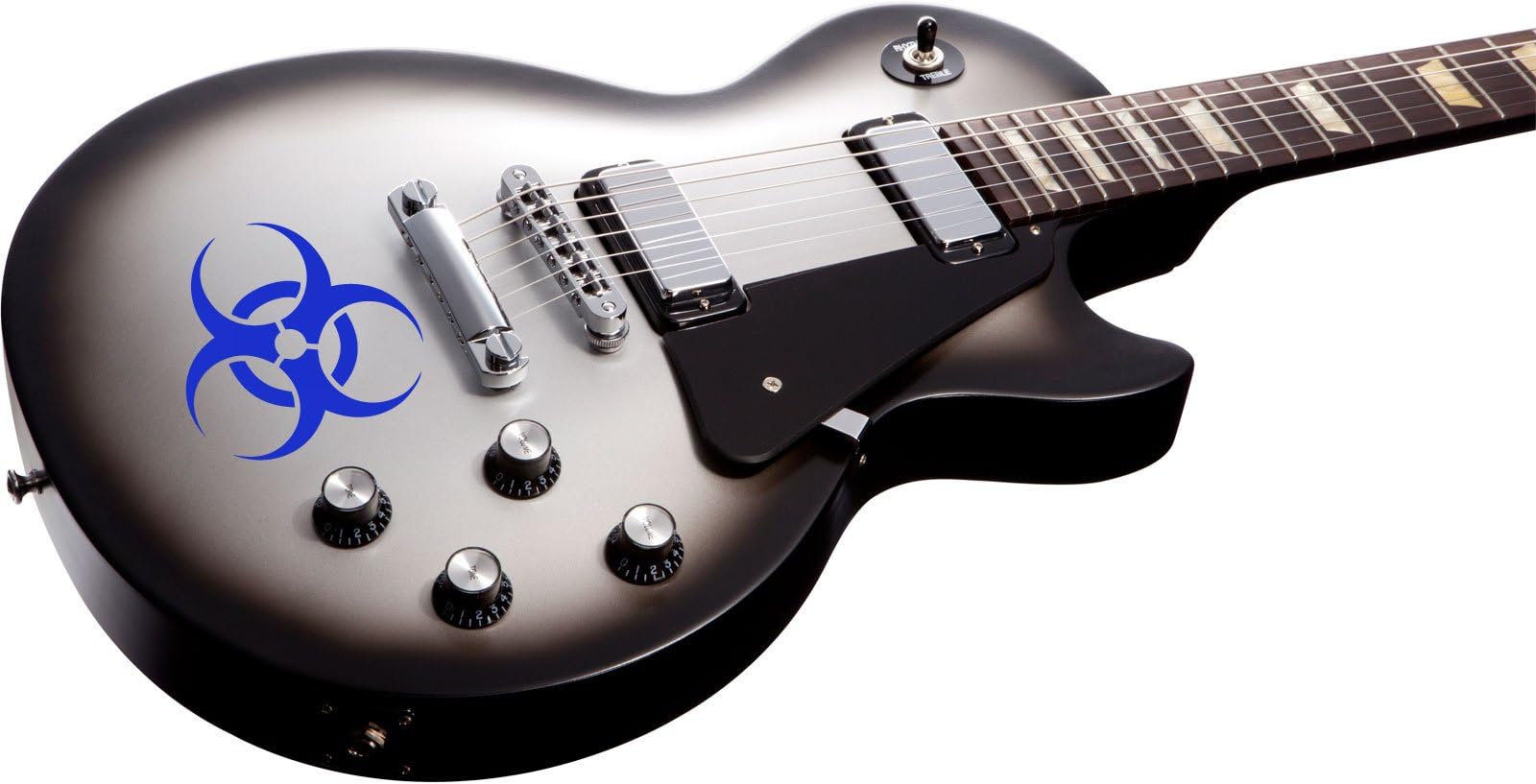 Biohazard Guitar Body Decal Sticker Graphic, Blue