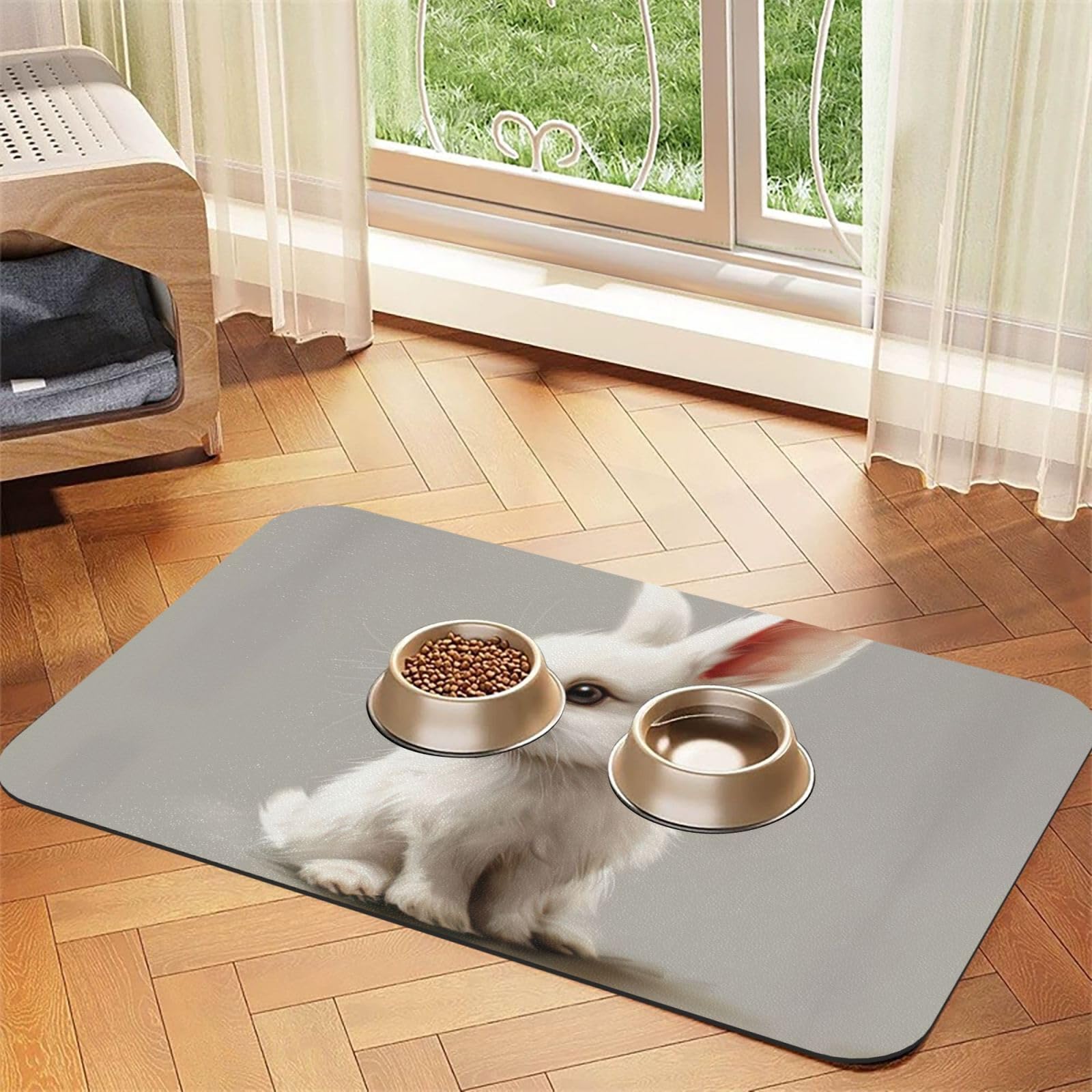 Tapis de nourriture pour chien absorbant en cuir PU imperméable
