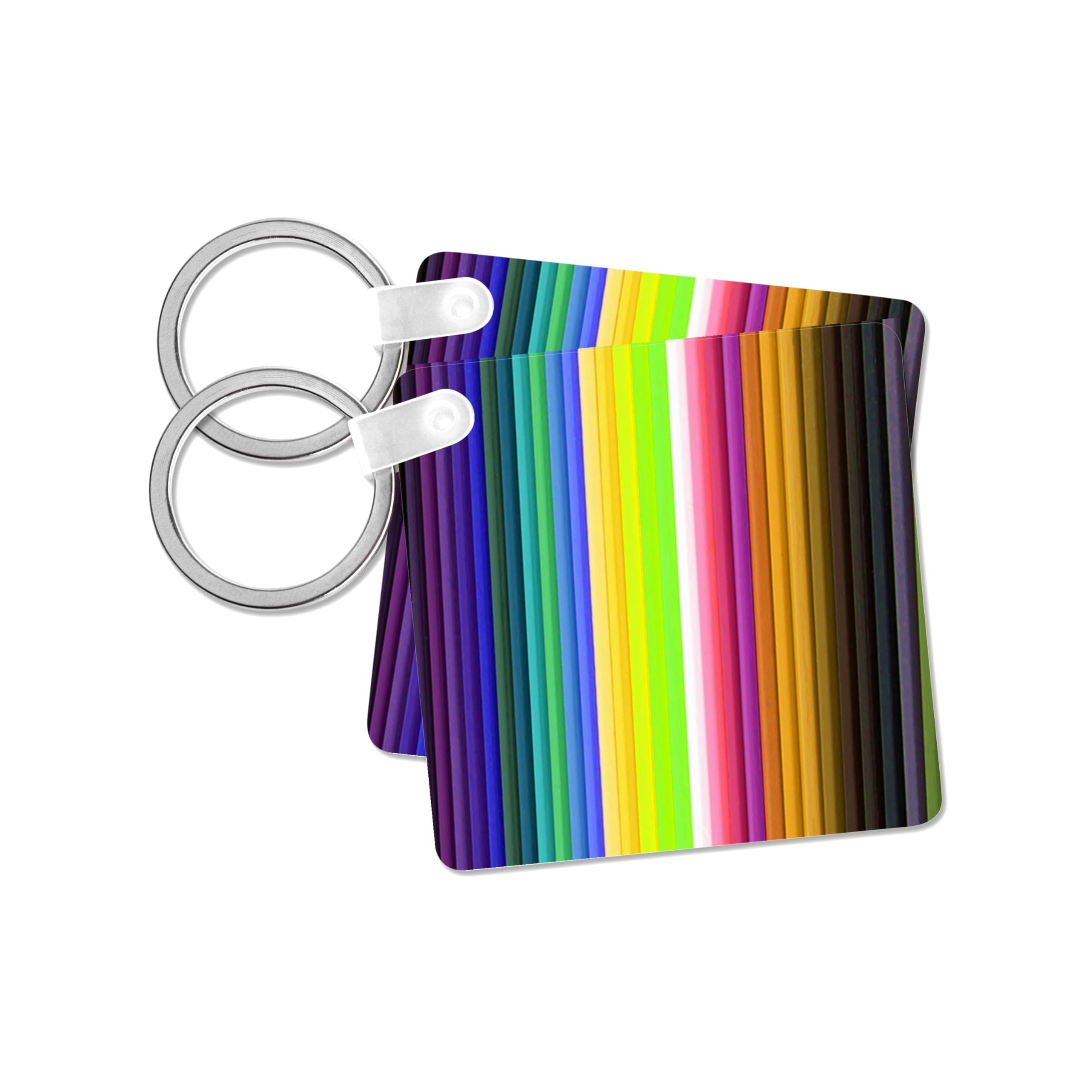 3dRose, Colorful Vertical Blinds, set of 2 Key Chains
