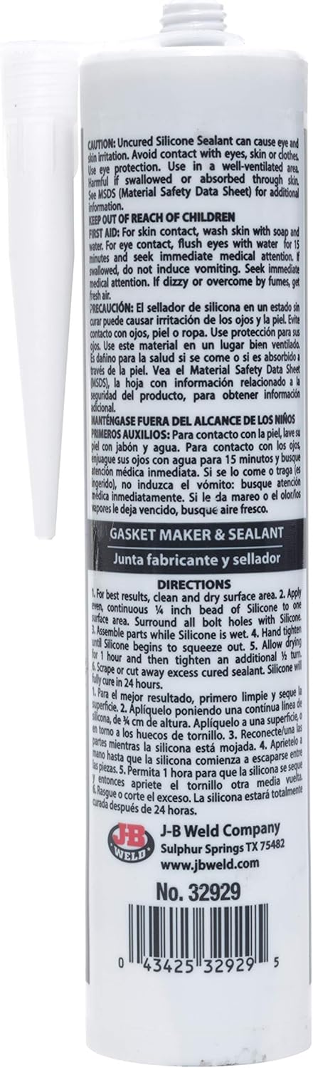 J-B Weld 32929 Ultimate Black RTV Silicone Gasket Maker and Sealant - 9.5 oz.