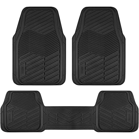 Rubbermaid Car Mats Full Set – All Weather Car Floor Mats Universal Trim-to-Fits Design,Heavy Duty Car Mats for Cars, SUVs, Trucks,and Vans - Gray