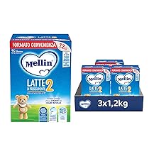 MELLIN 2 – Latte di Proseguimento in Polvere per Neonati dal 6° Mese Compiuto al 12° – Confezione da 3600 grammi (3 x 1200g)