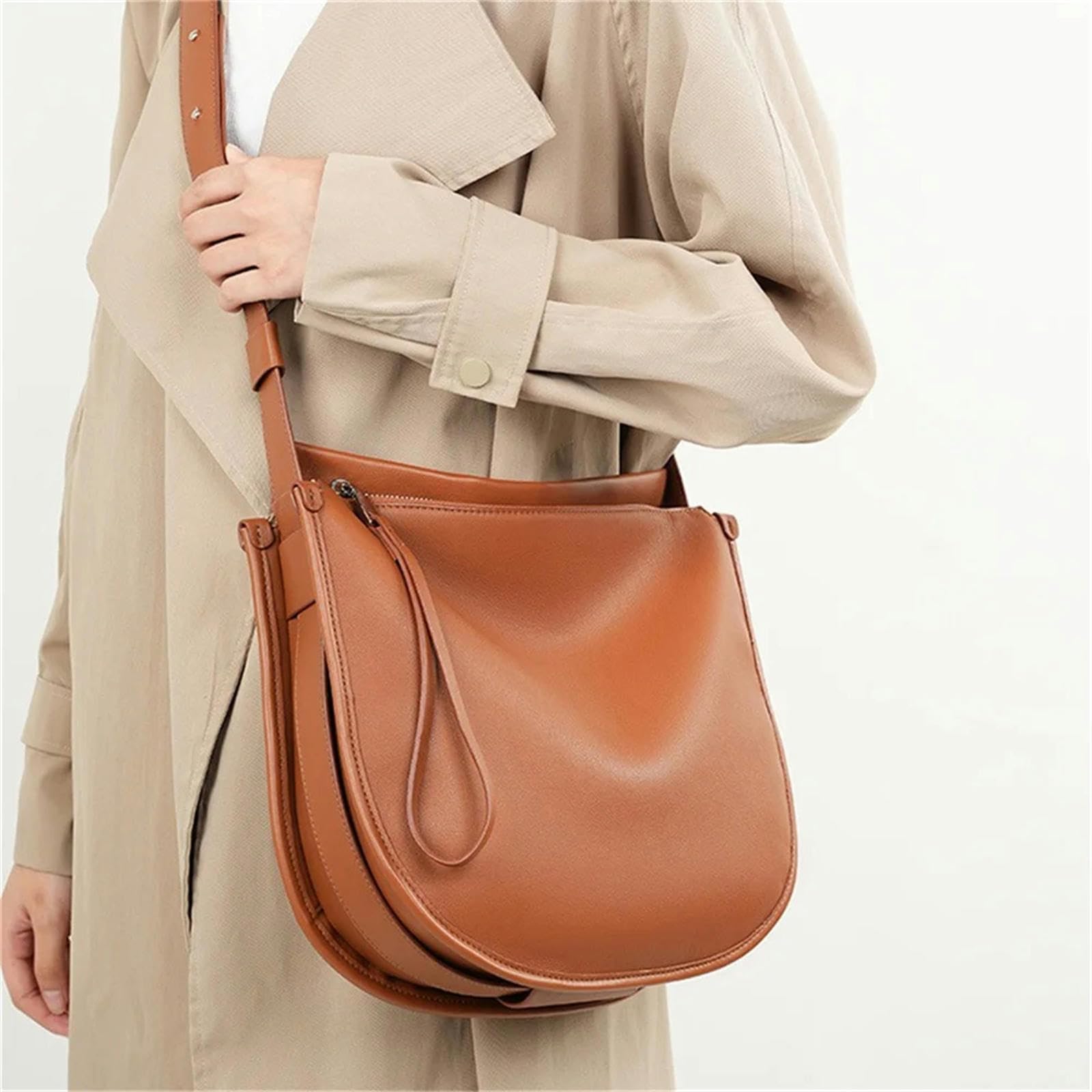 Umhängetasche Damen Damen Handtasche Retro Große Kapazität Frauen Crossbody Tasche Einfache Frauen Crossbody Tasche-braun-ca 32cm-5cm-26cm