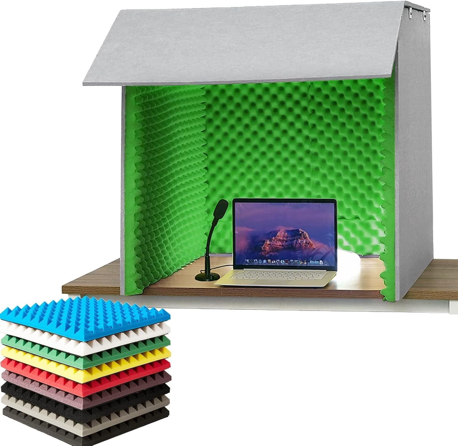 Cabina de grabación insonorizada, caja de aislamiento portátil para reducción de ruido en estudio de música y configuración del hogar