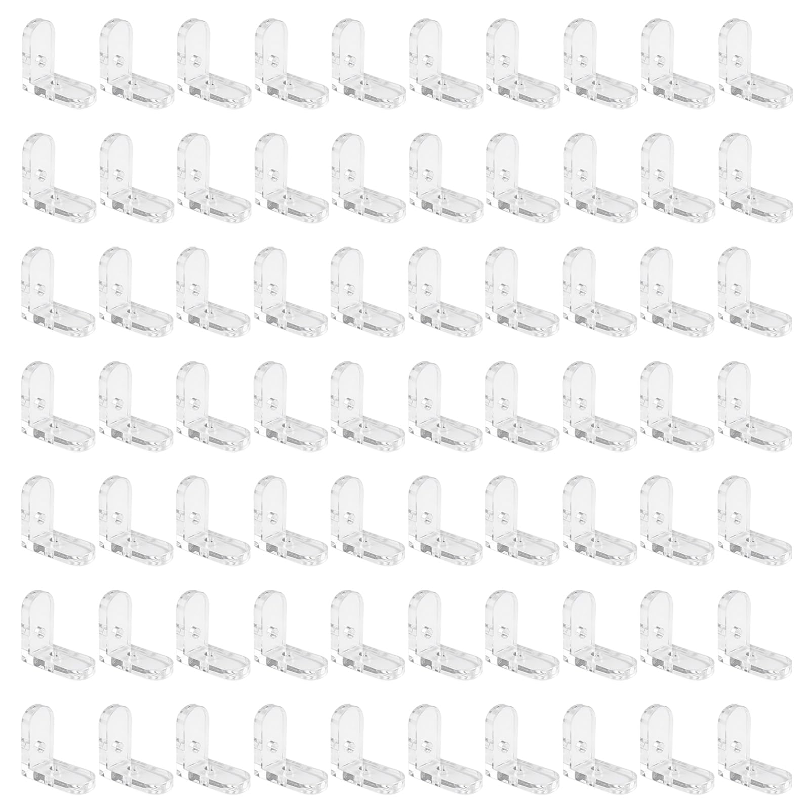 INCREWAY L Brackets, 80Pcs Clear Acrylic Corner Bracket 90 Degree Support Shelf Corner Brace Right Angle Bracket for Furniture Wood Box Fixation