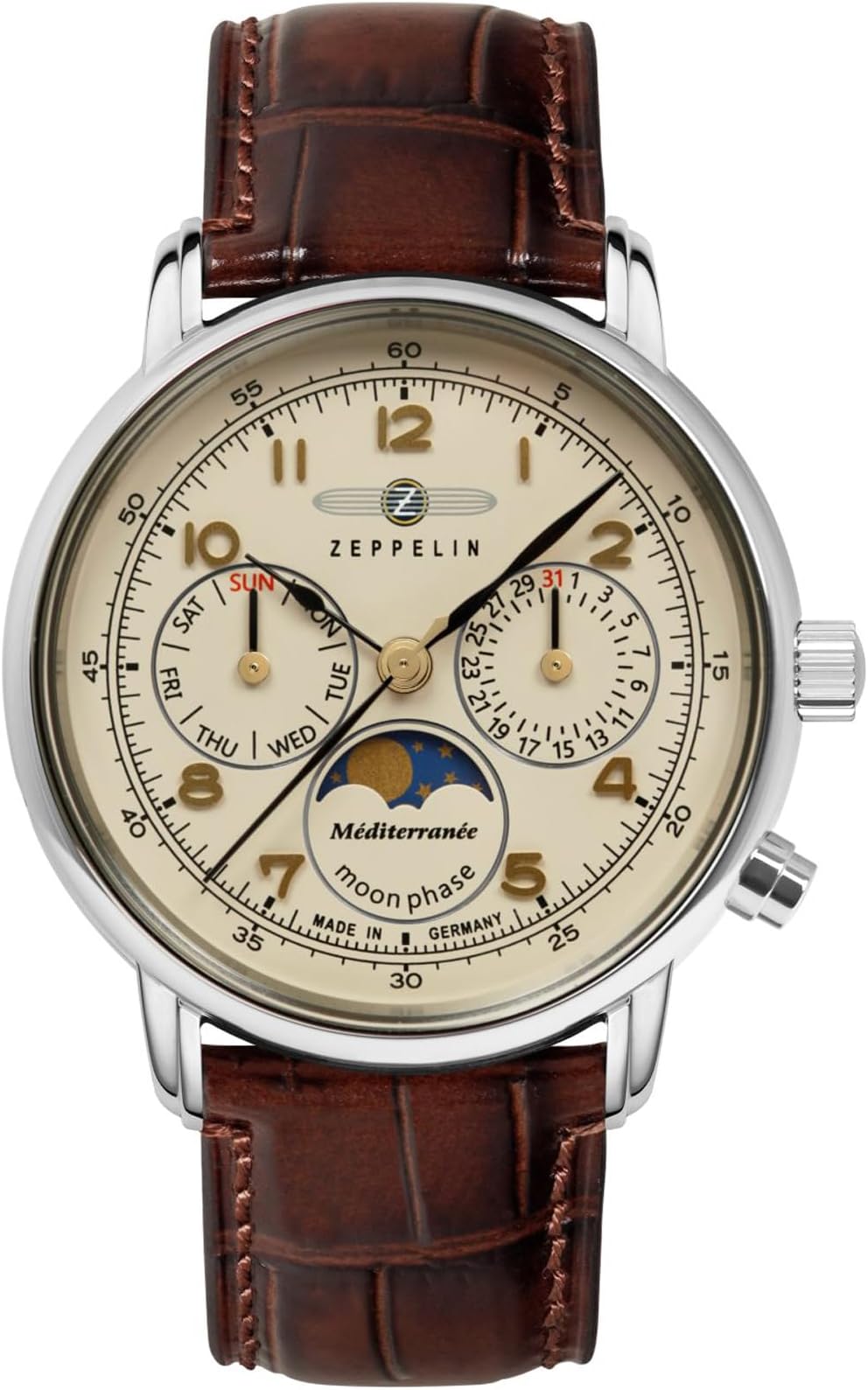 Women's Watch Series LZ 121 Méditerranée Moon Phase with Leather Strap 9637-5